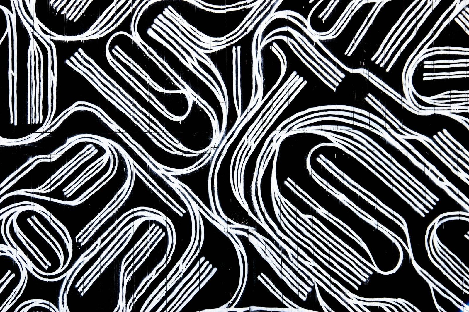 A Black And White Background With White Lines jigsaw puzzle preview