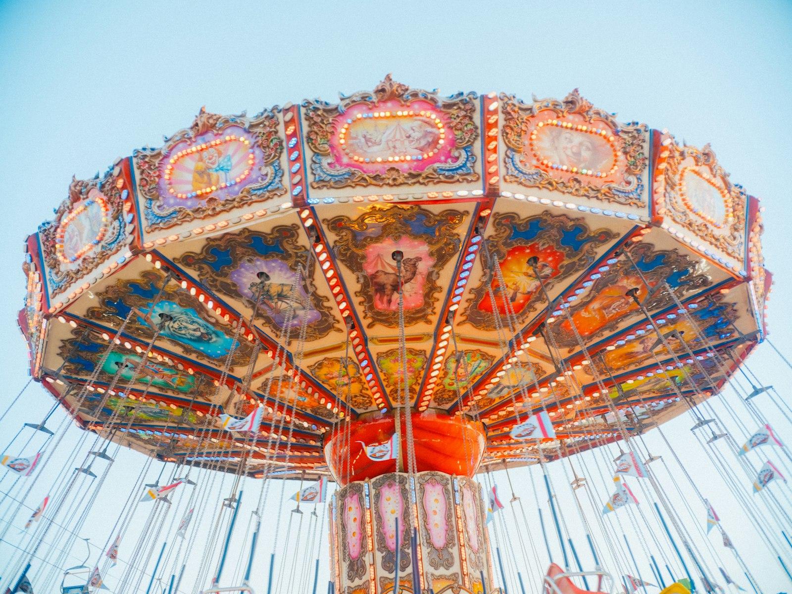 A Carnival Ride With People Riding On It jigsaw puzzle preview