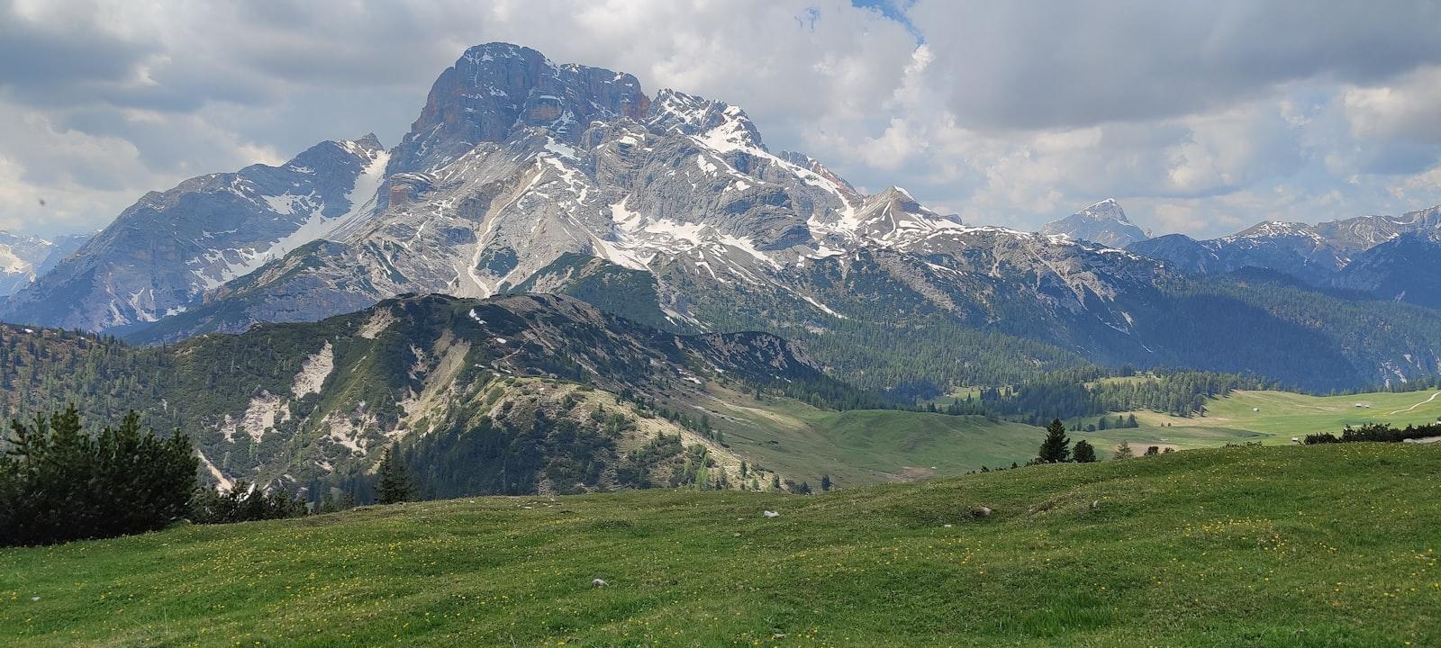 A Grassy Field With A Mountain jigsaw puzzle preview