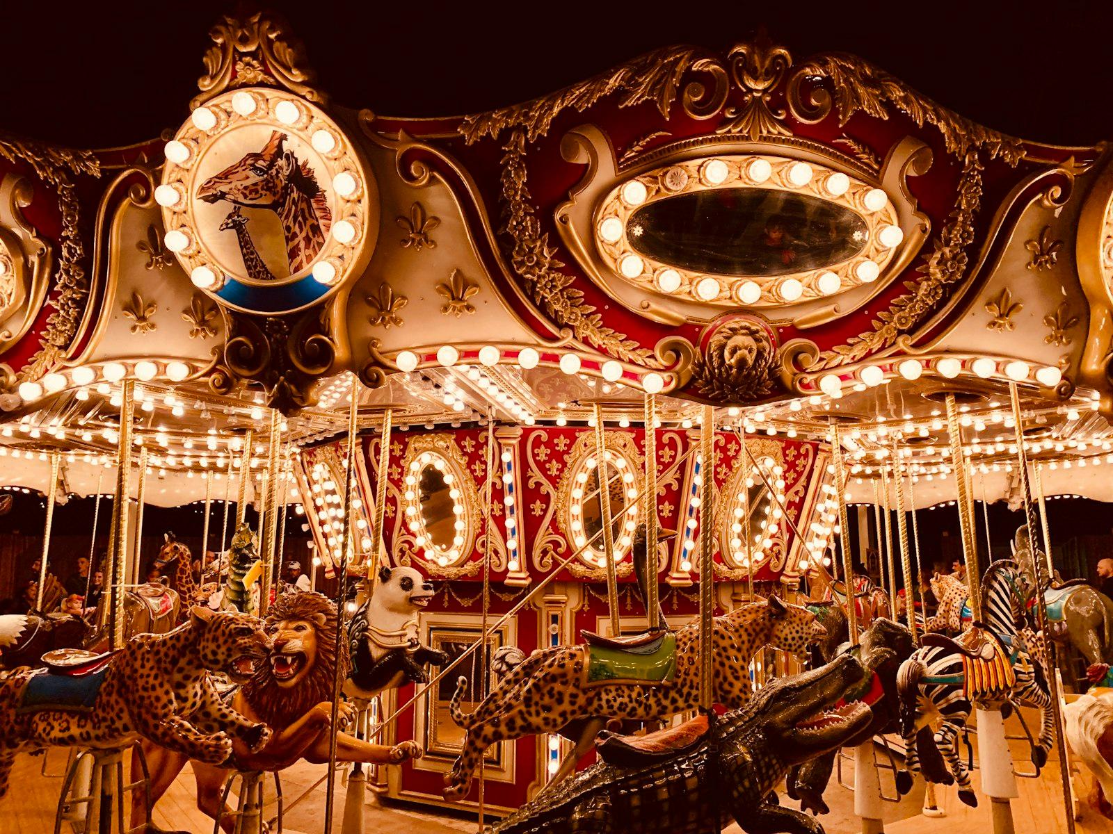 A Merry-Go-Round At Night jigsaw puzzle preview