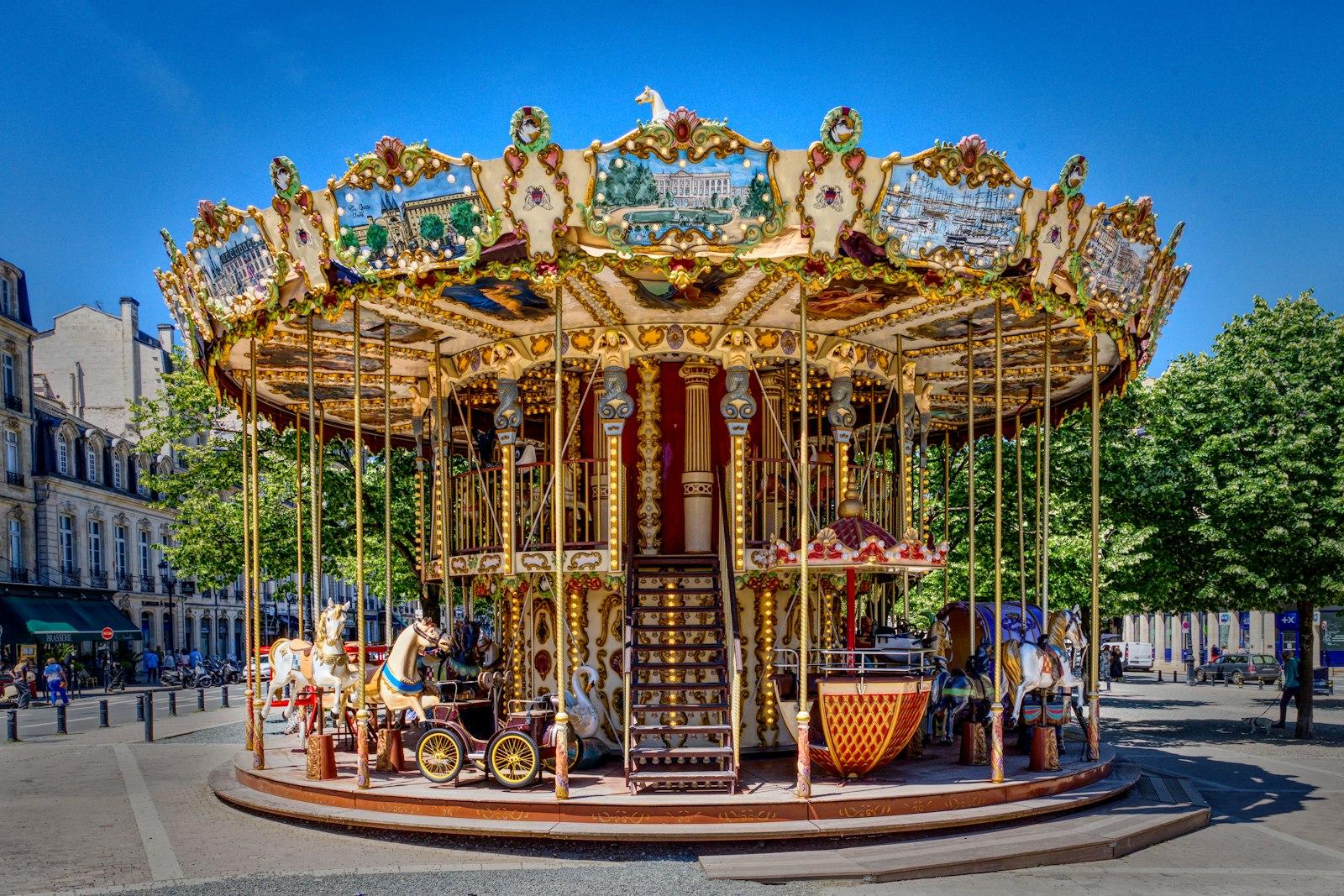 A Merry Go Round In The Middle Of A City jigsaw puzzle preview