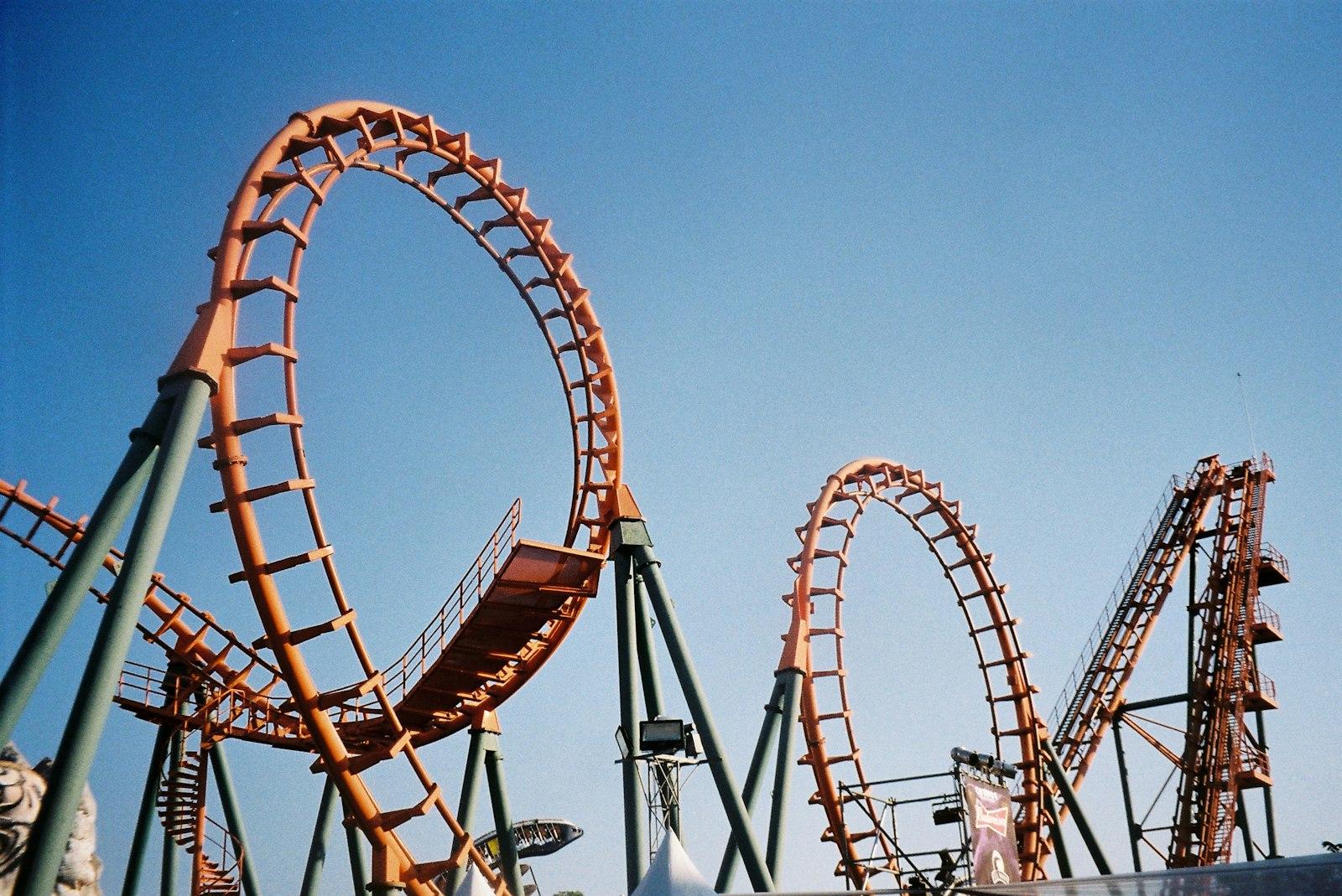 A Roller Coaster At An Amusement Park jigsaw puzzle preview