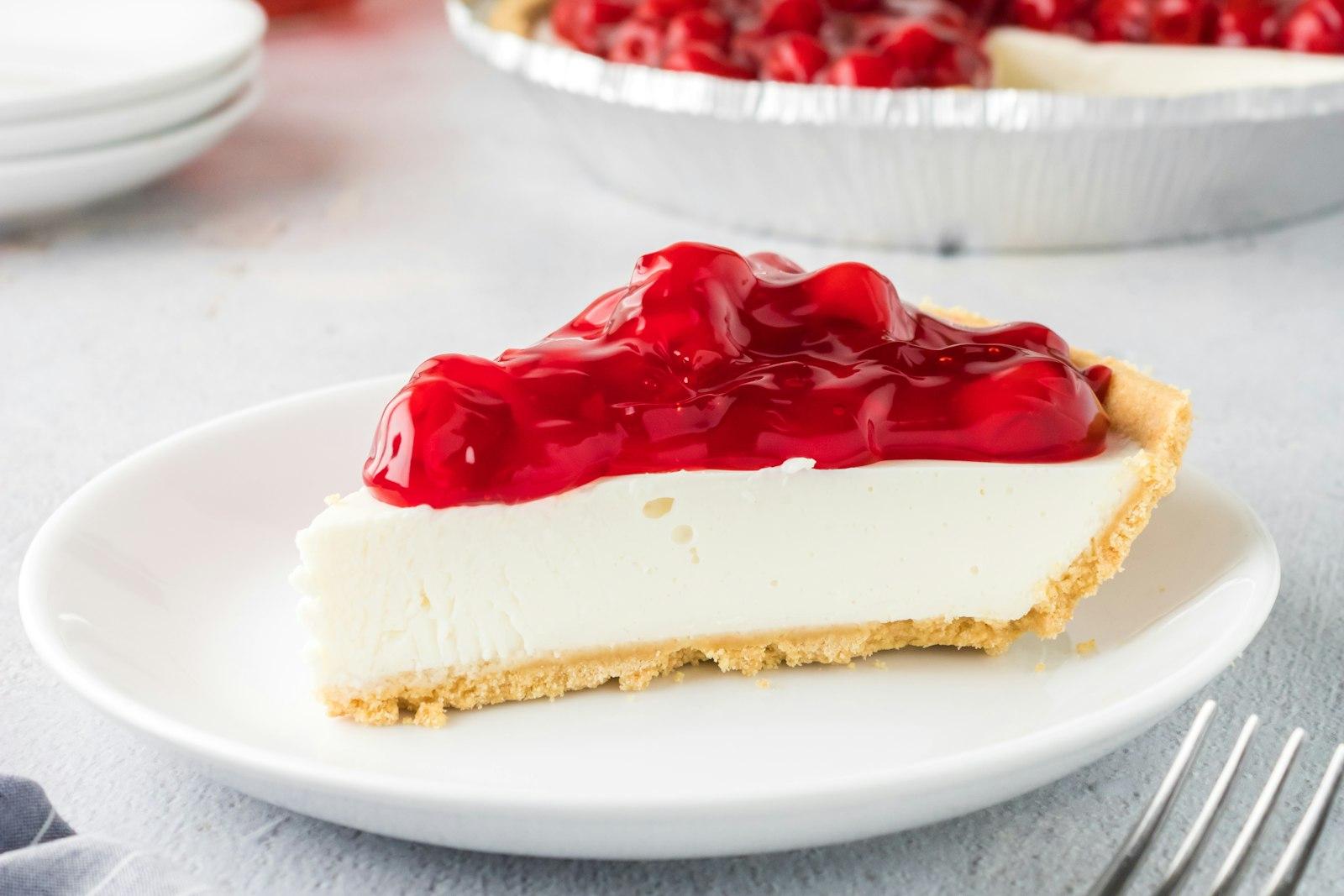 A Slice Of No Bake Cheesecake On A White Plate jigsaw puzzle preview