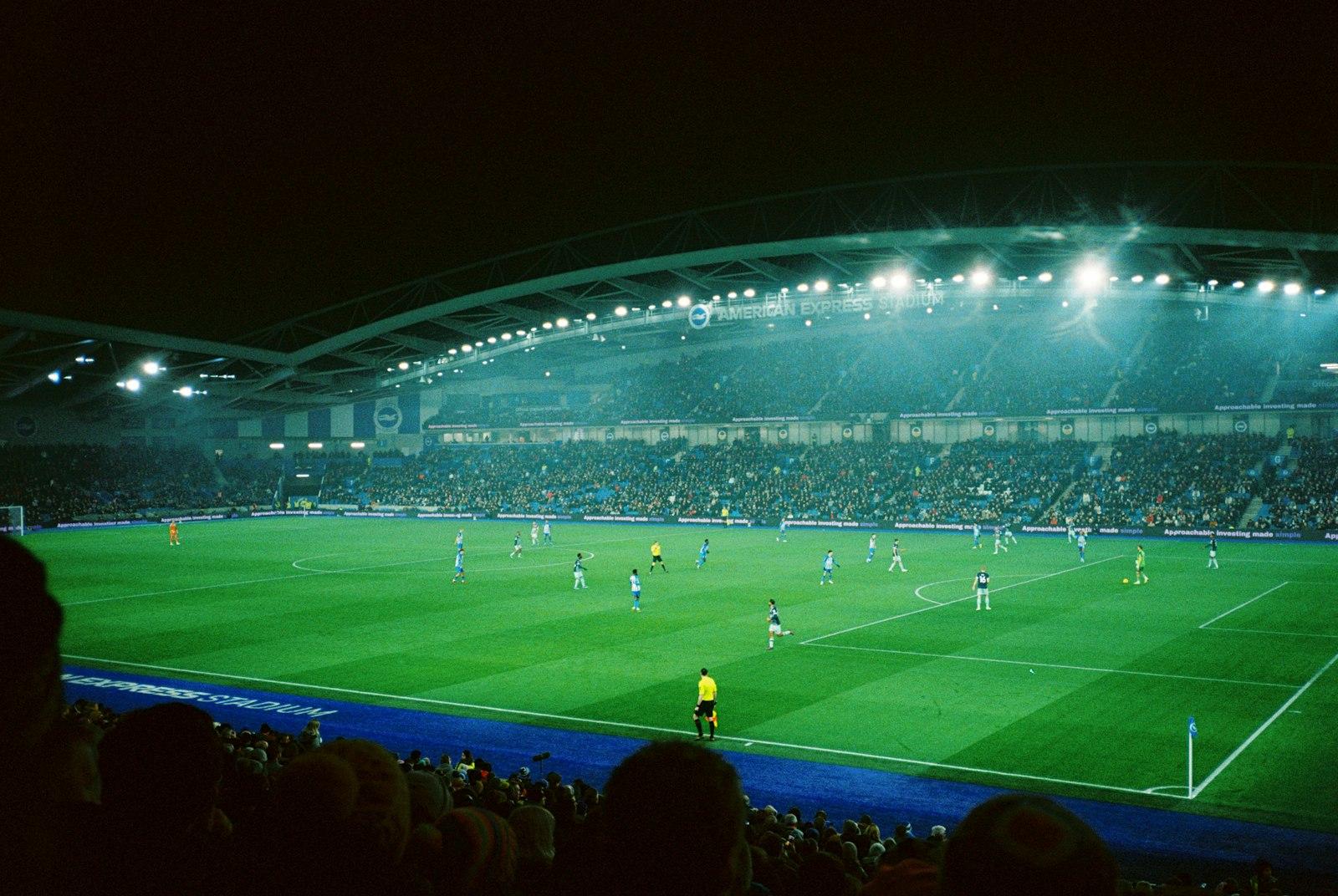 A Soccer Match In A Stadium At Night jigsaw puzzle preview
