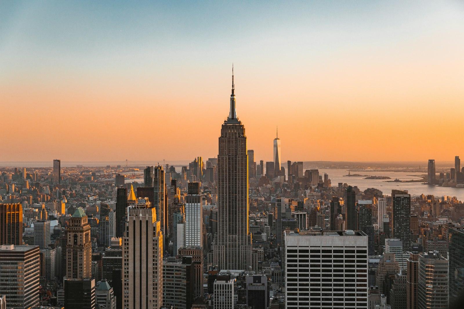 A View Of A City Skyline At Sunset jigsaw puzzle preview