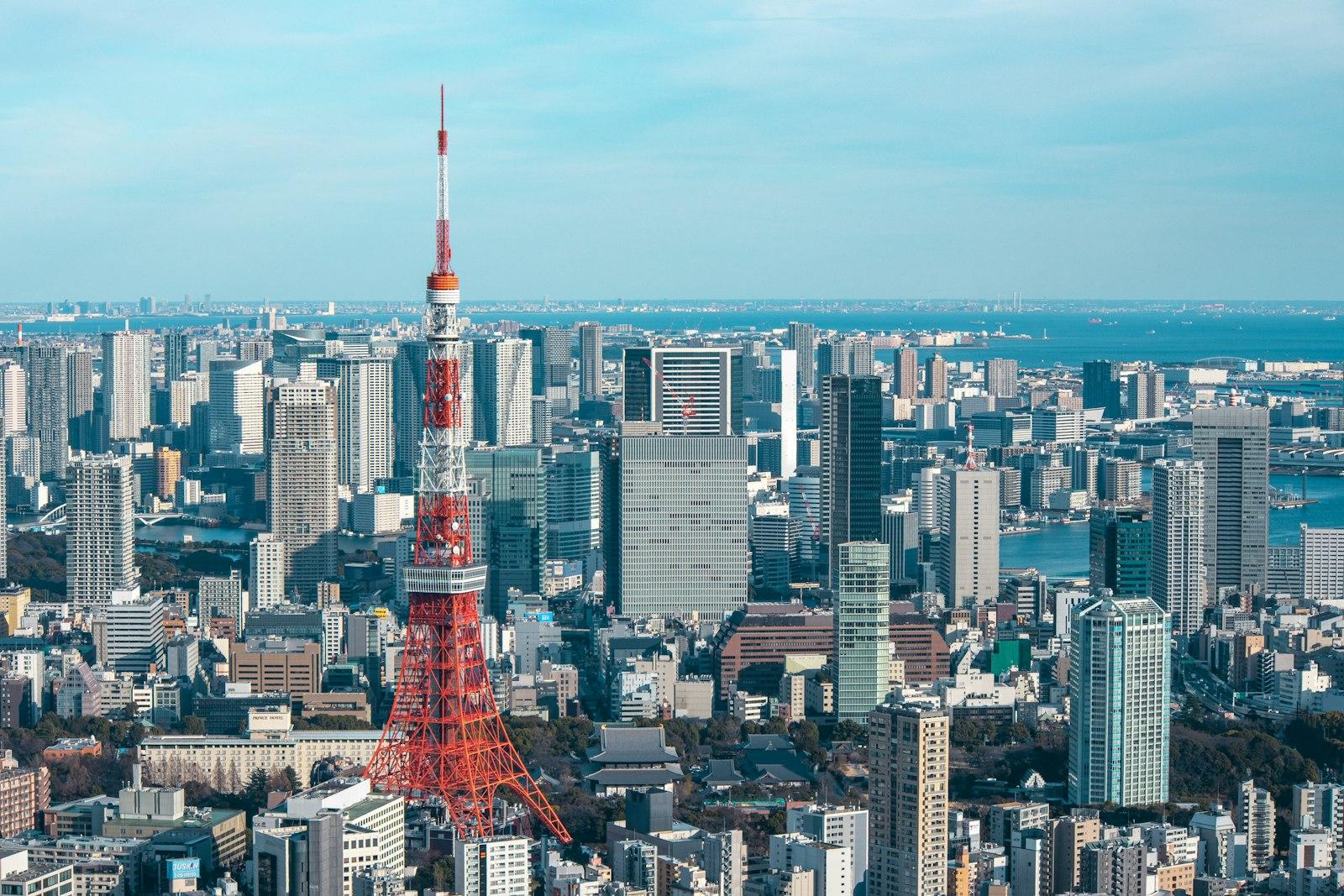 A View Of A City With A Very Tall Tower jigsaw puzzle preview
