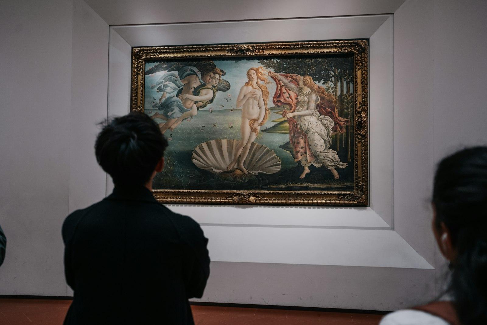 A Woman Looking At A Painting In A Museum jigsaw puzzle preview