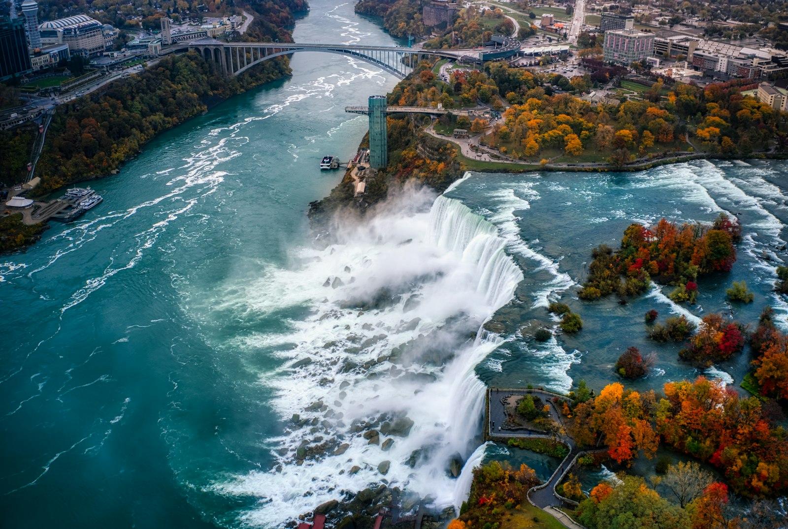 Aerial Shot Of A Waterfall jigsaw puzzle preview