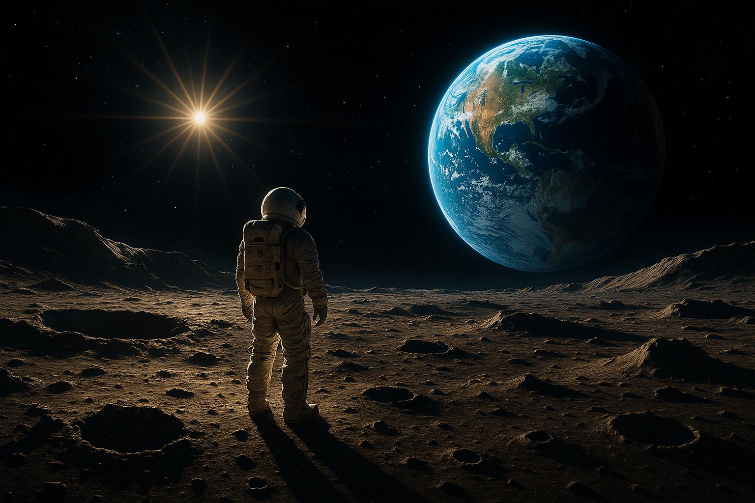 Astronaut on the Moon jigsaw puzzle preview