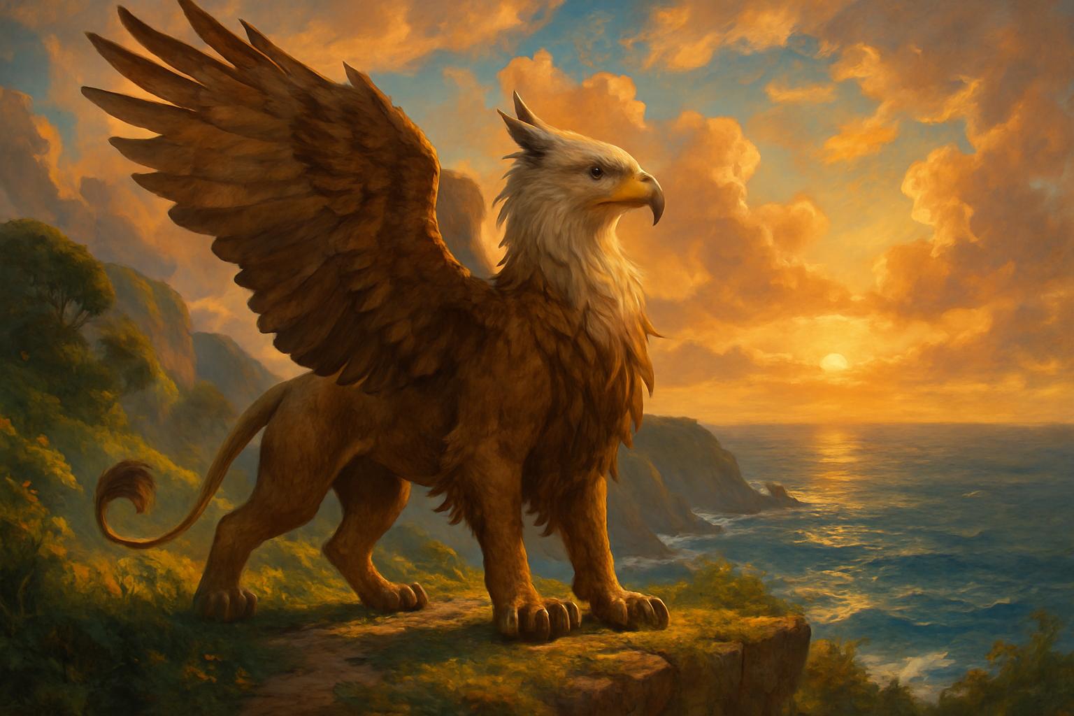 Griffin on the Cliff jigsaw puzzle preview