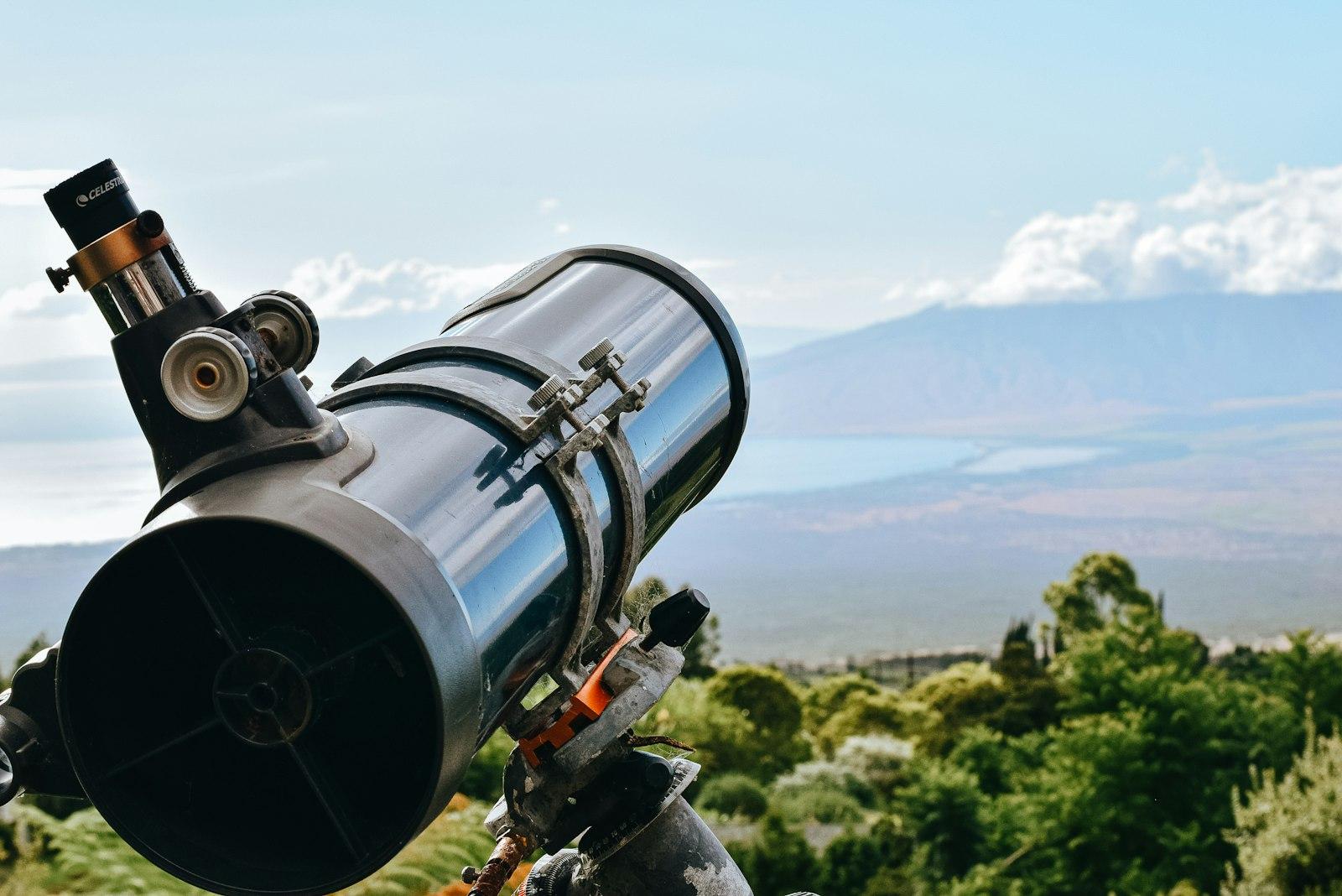 Black And Silver Telescope On Green Grass Field Du jigsaw puzzle preview