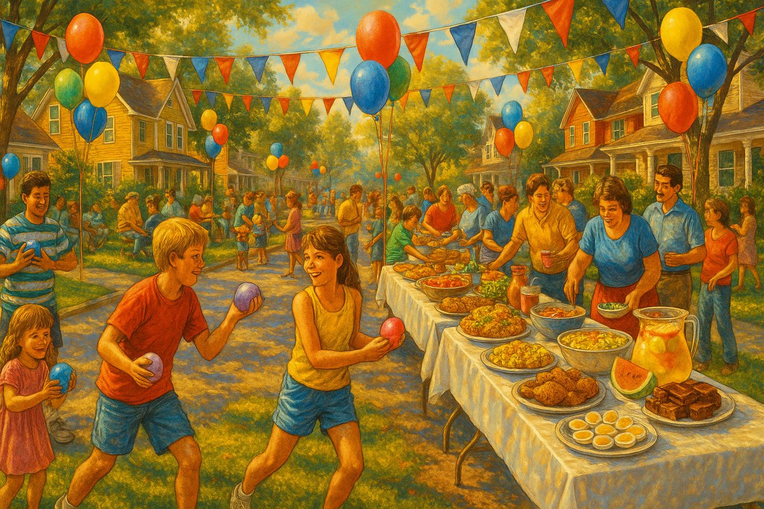 Neighborhood Block Party jigsaw puzzle preview