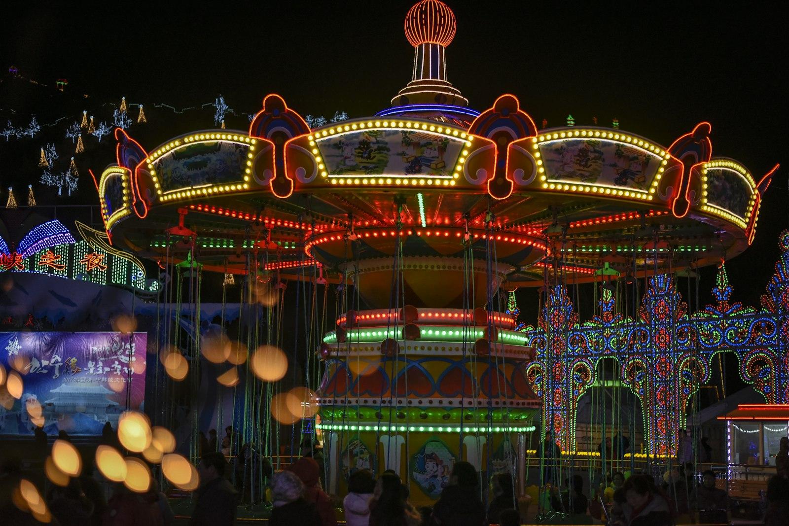 Brightly Lit Carnival Swing Ride At Night jigsaw puzzle preview