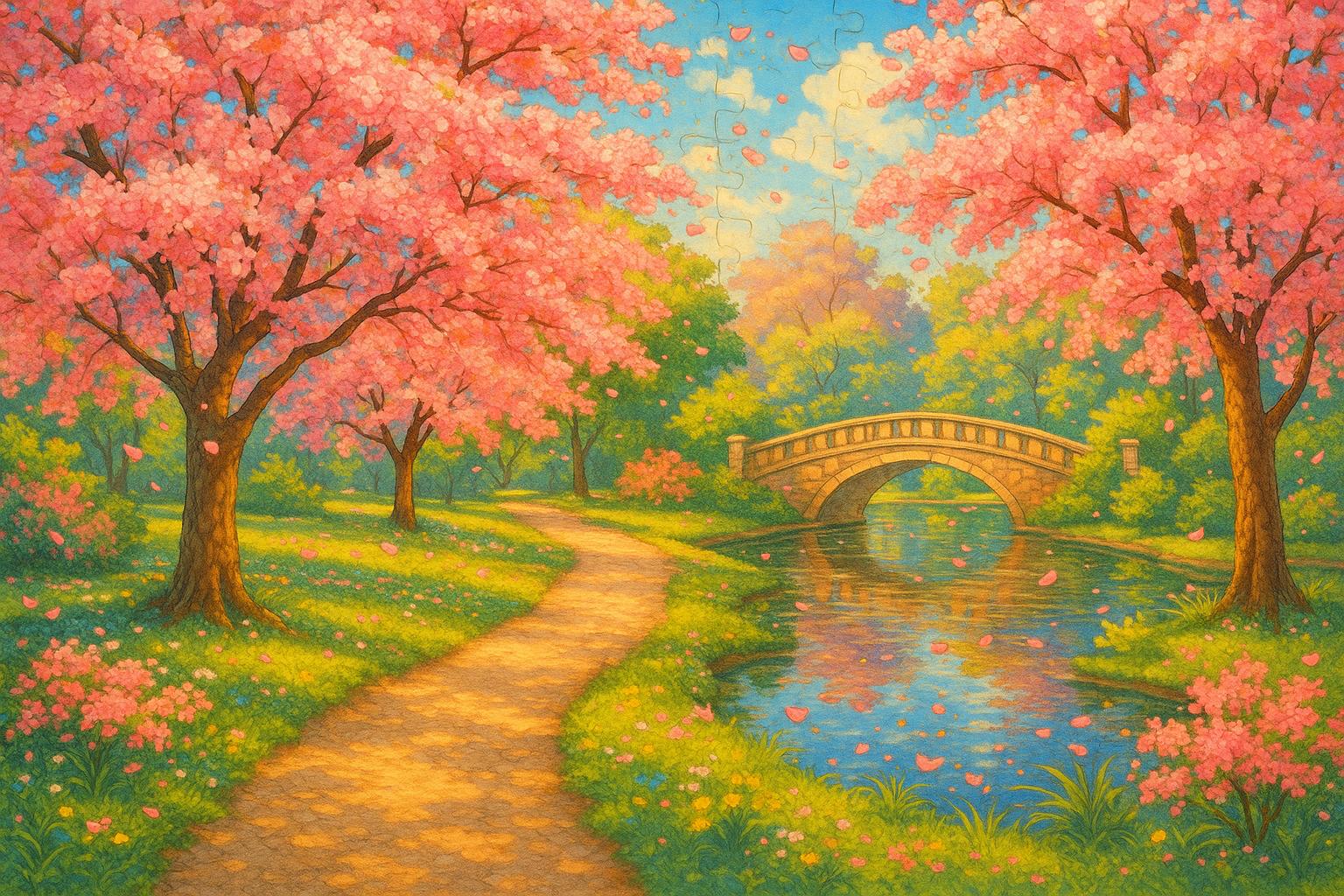 Cherry Blossom Park jigsaw puzzle preview