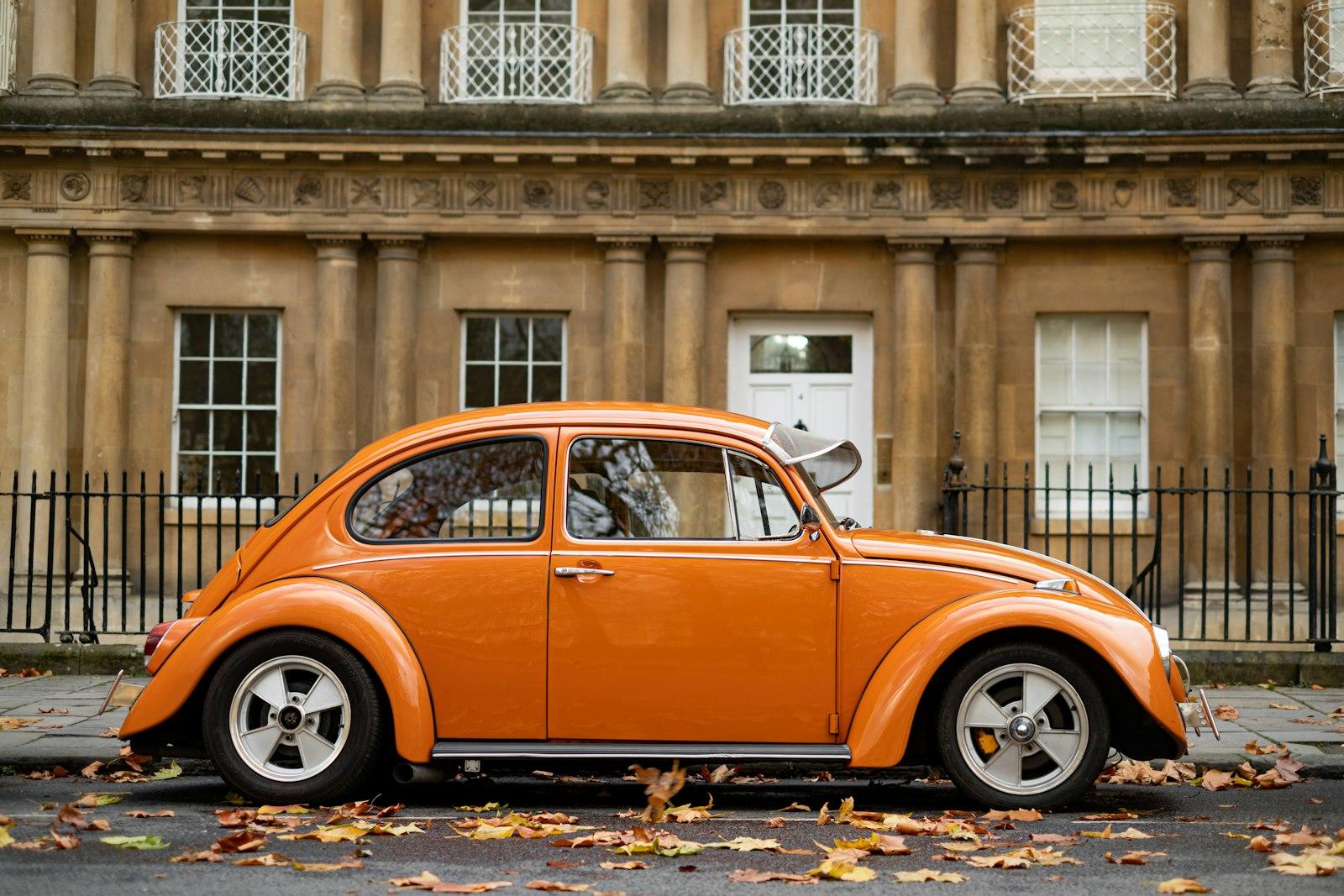 Classic Volkswagen Beetle Parked In An Autumnal Se jigsaw puzzle preview