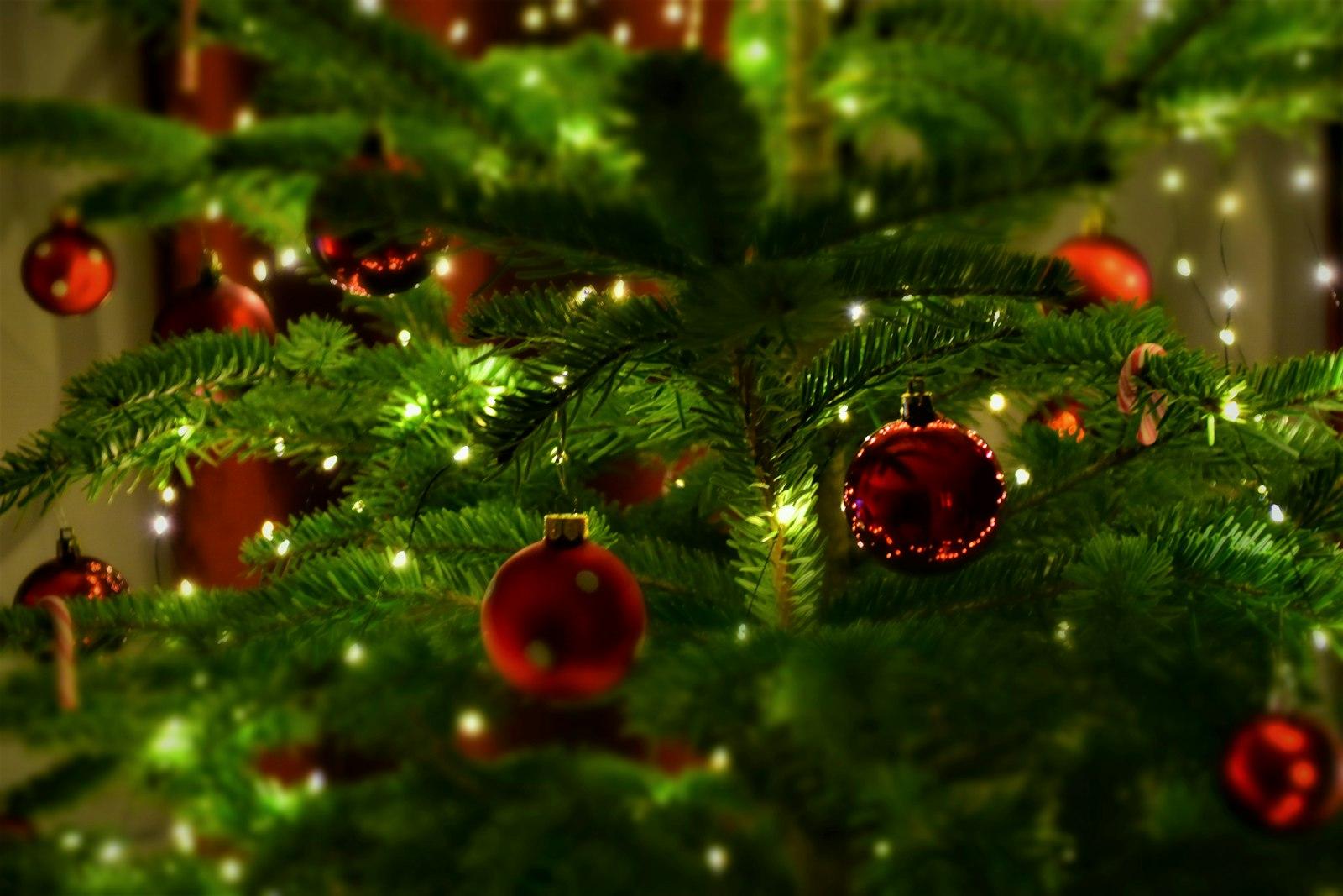 Colorful Christmas Tree And Baubles jigsaw puzzle preview