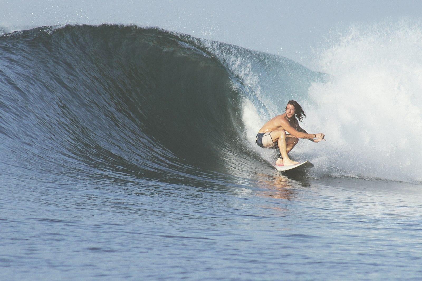 Crouching Surfer In Action jigsaw puzzle preview
