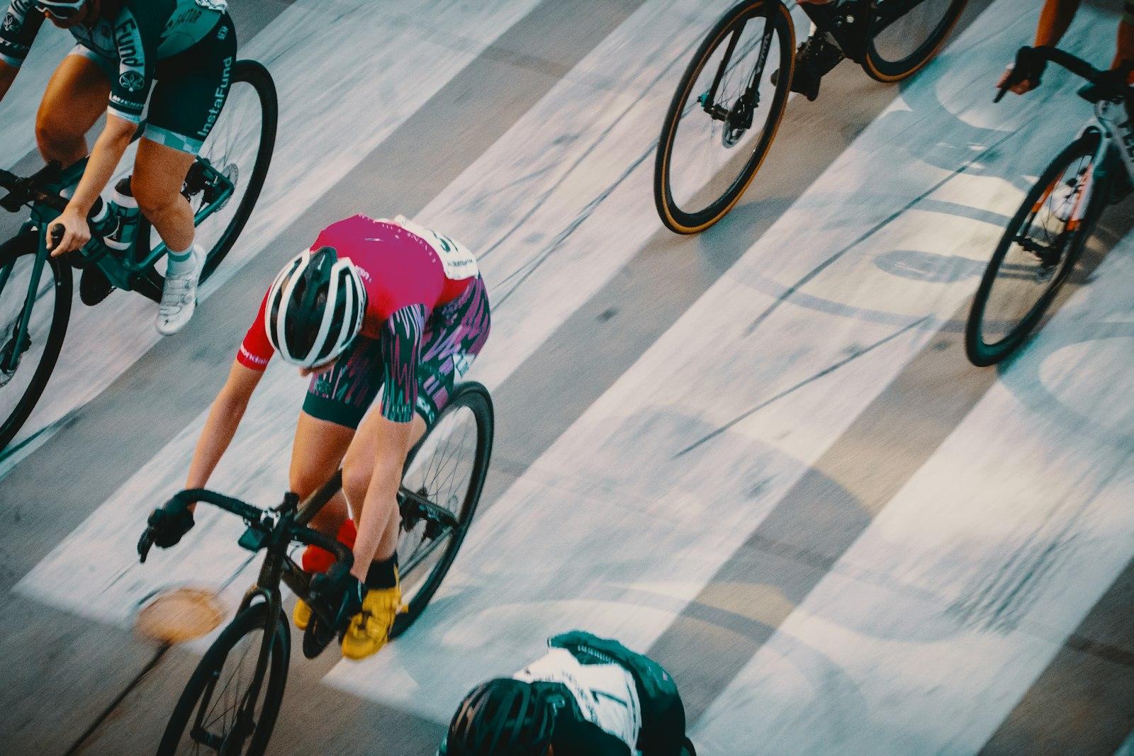 Cyclists In A Bike Race From Above jigsaw puzzle preview