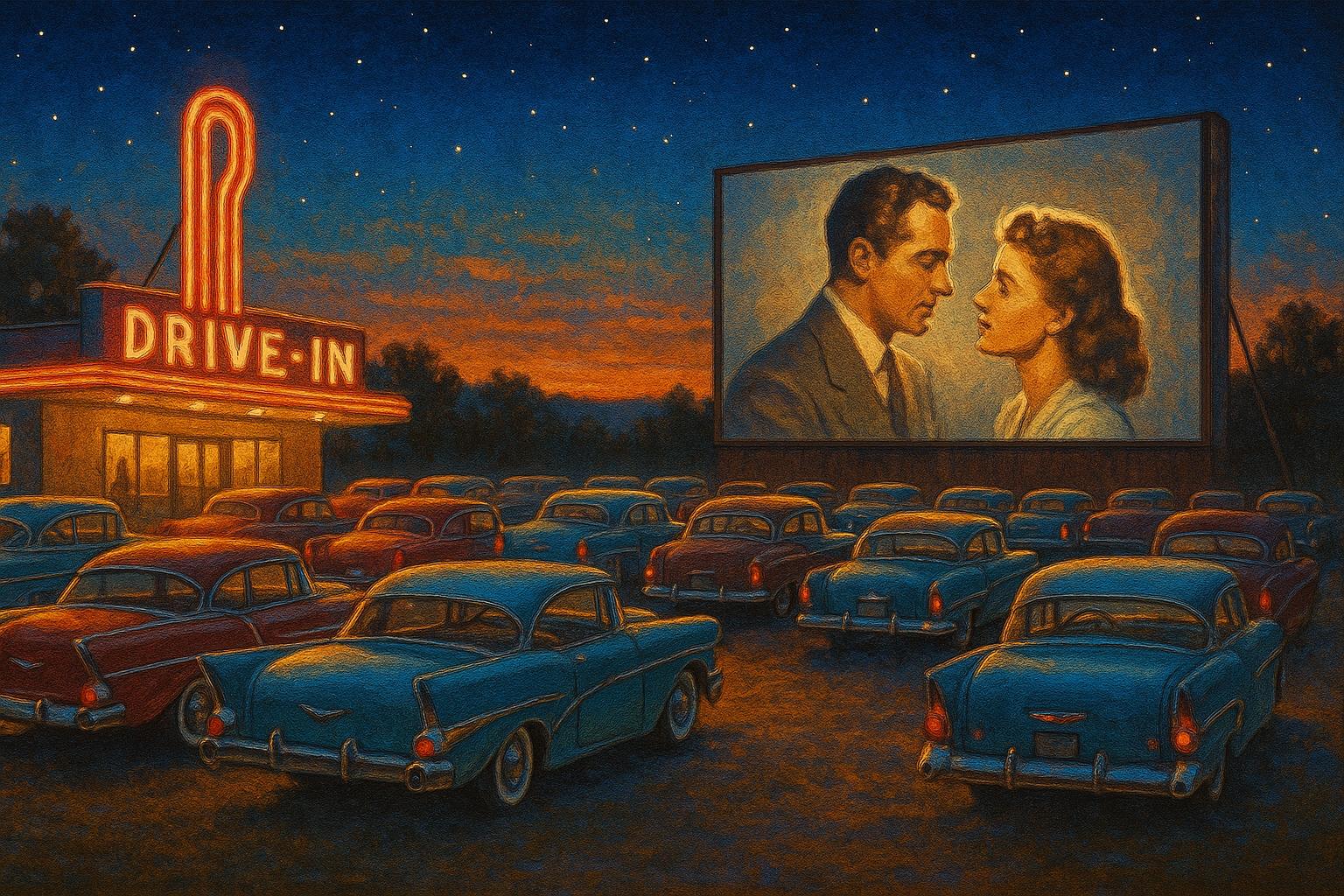 Drive-In Movie Night jigsaw puzzle preview