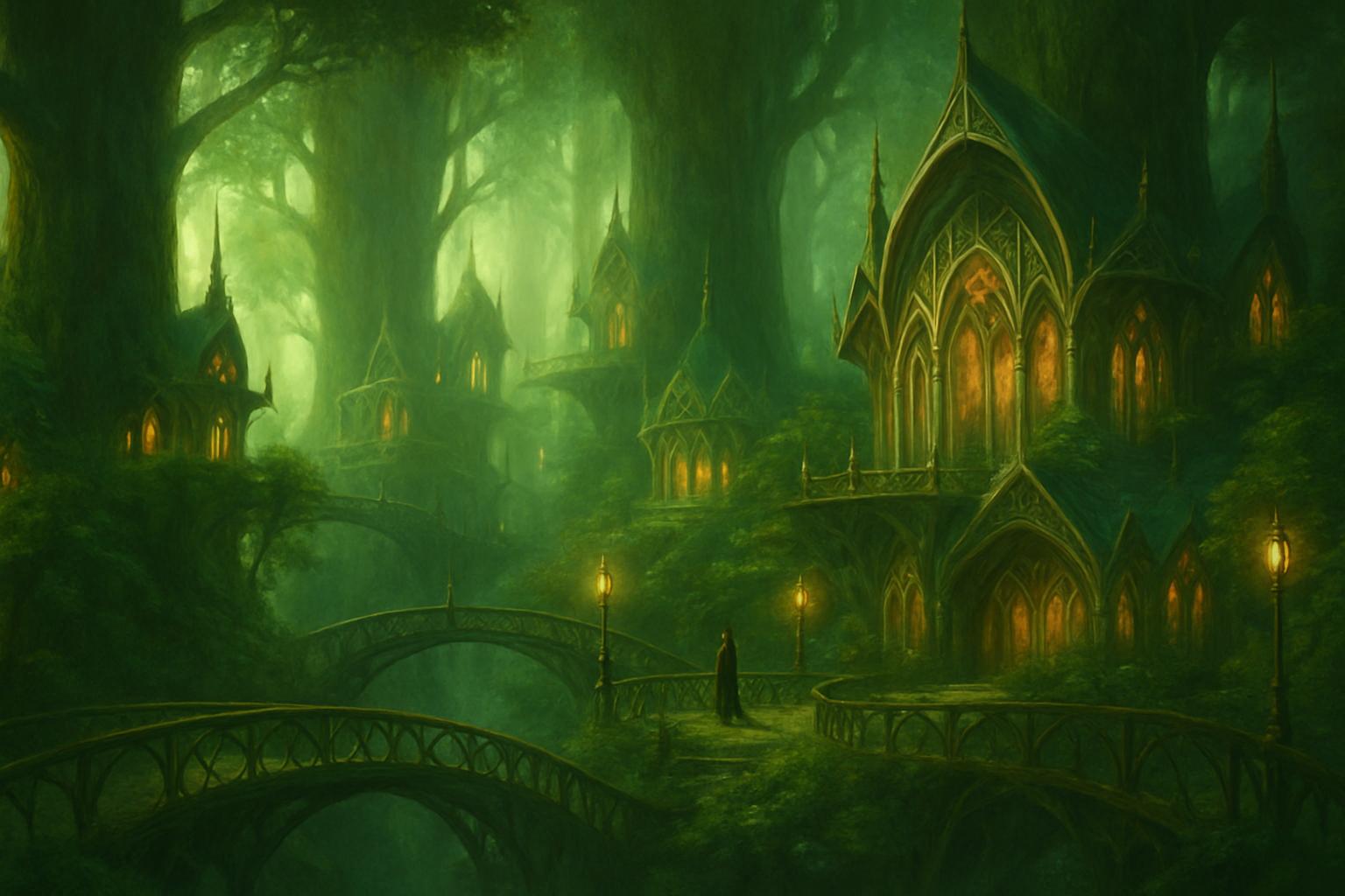 Elven Treetop City jigsaw puzzle preview