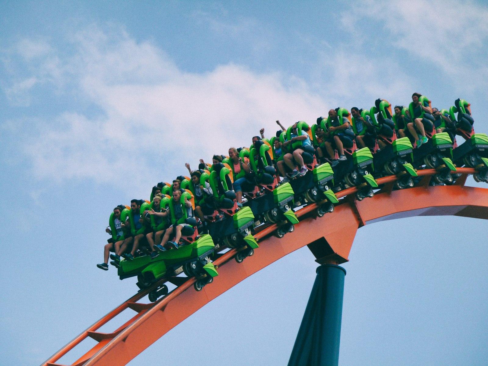 Excited People Green Rollercoaster jigsaw puzzle preview