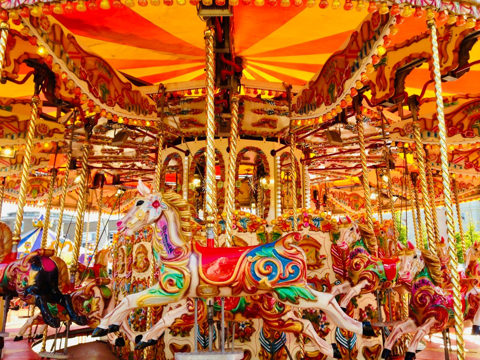 Fun At The Fair. Carousel At Showground jigsaw puzzle preview