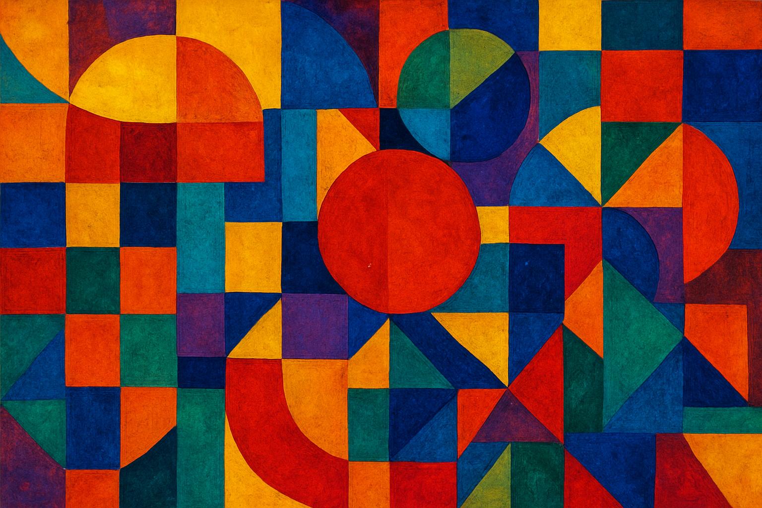 Geometric Color Blocks jigsaw puzzle preview
