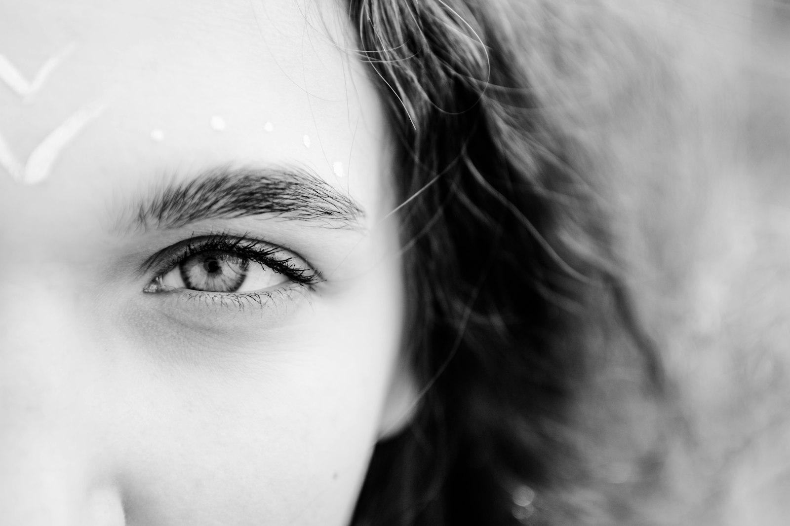 Grayscale Photo Of Womans Face jigsaw puzzle preview