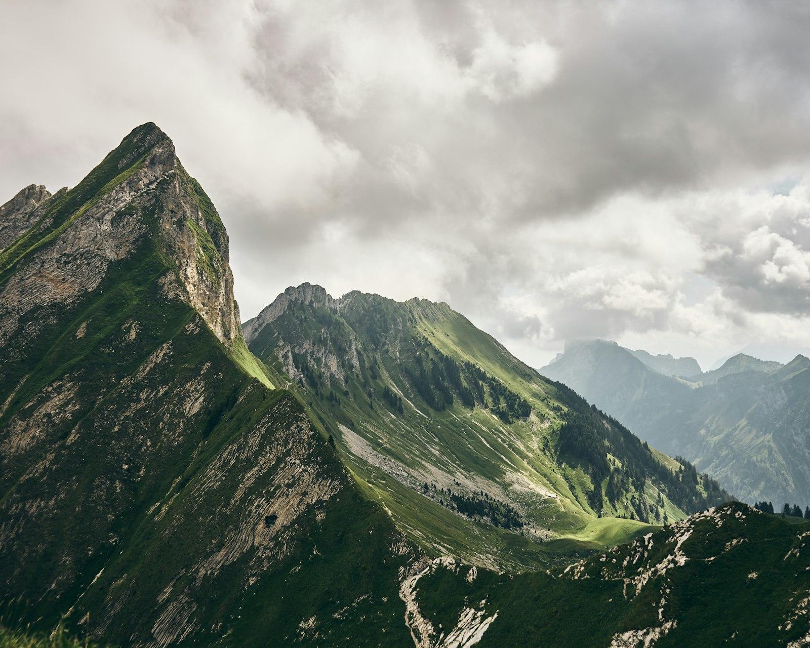 Green Mountain Across Thick White Clouds Photo jigsaw puzzle preview