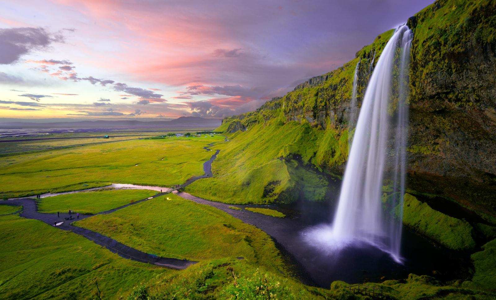 Idyllic Landscape With A Waterfall jigsaw puzzle preview