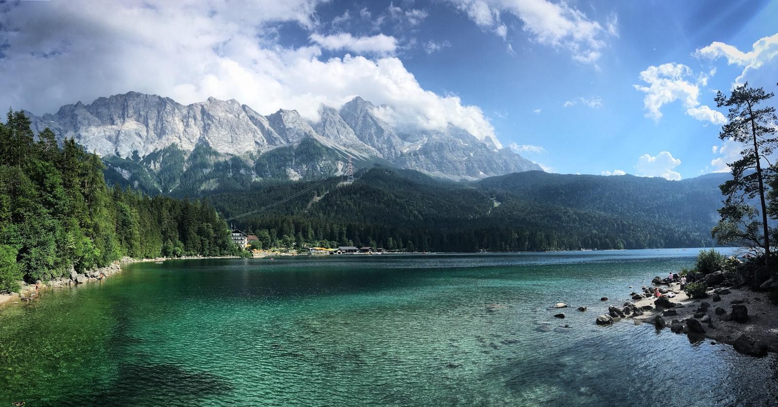 Lake Eibsee In The Bavarian Alps Mountains With Zu jigsaw puzzle preview