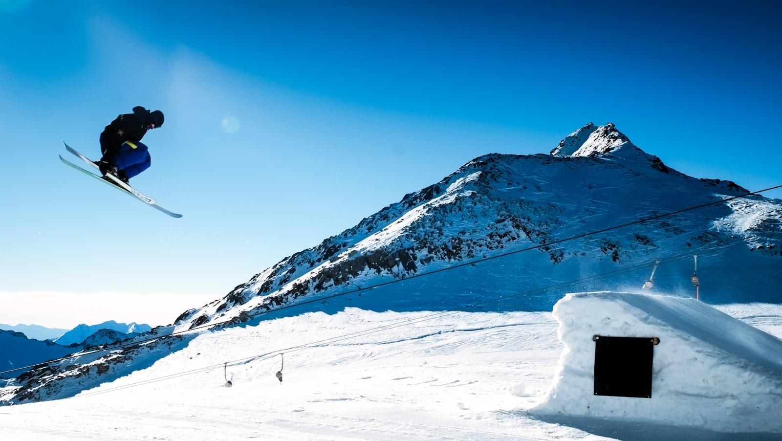 Man Snow Skiing Near Mountain jigsaw puzzle preview