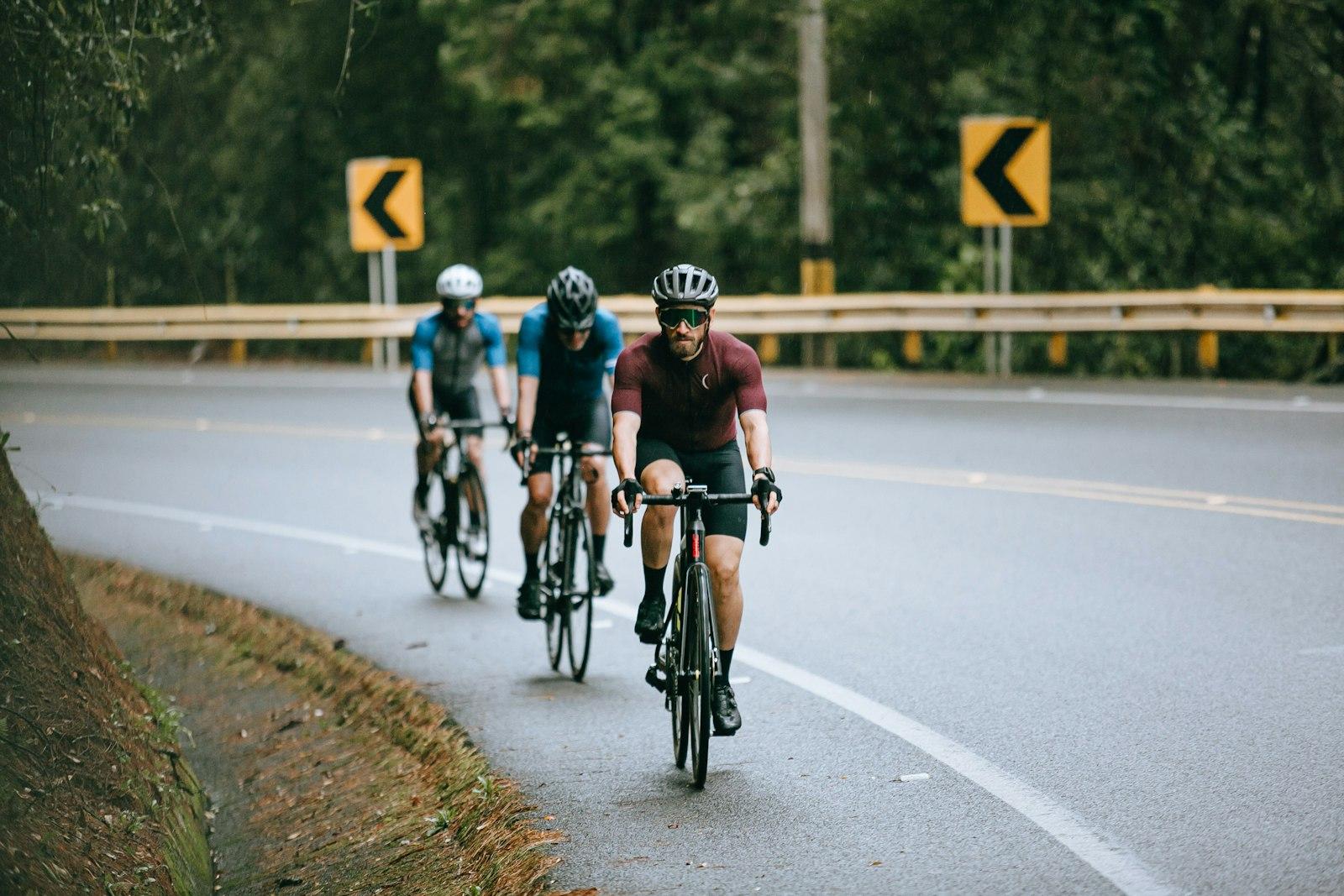 Men Riding Bicycle On Road During Daytime jigsaw puzzle preview