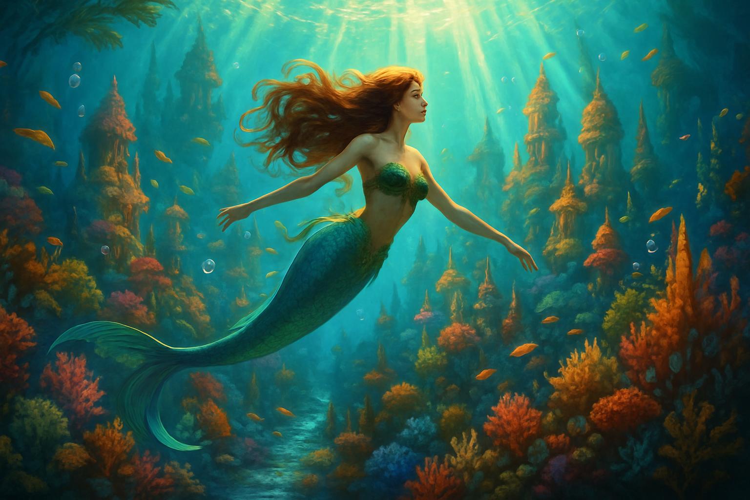 Mermaid of the Coral City jigsaw puzzle preview
