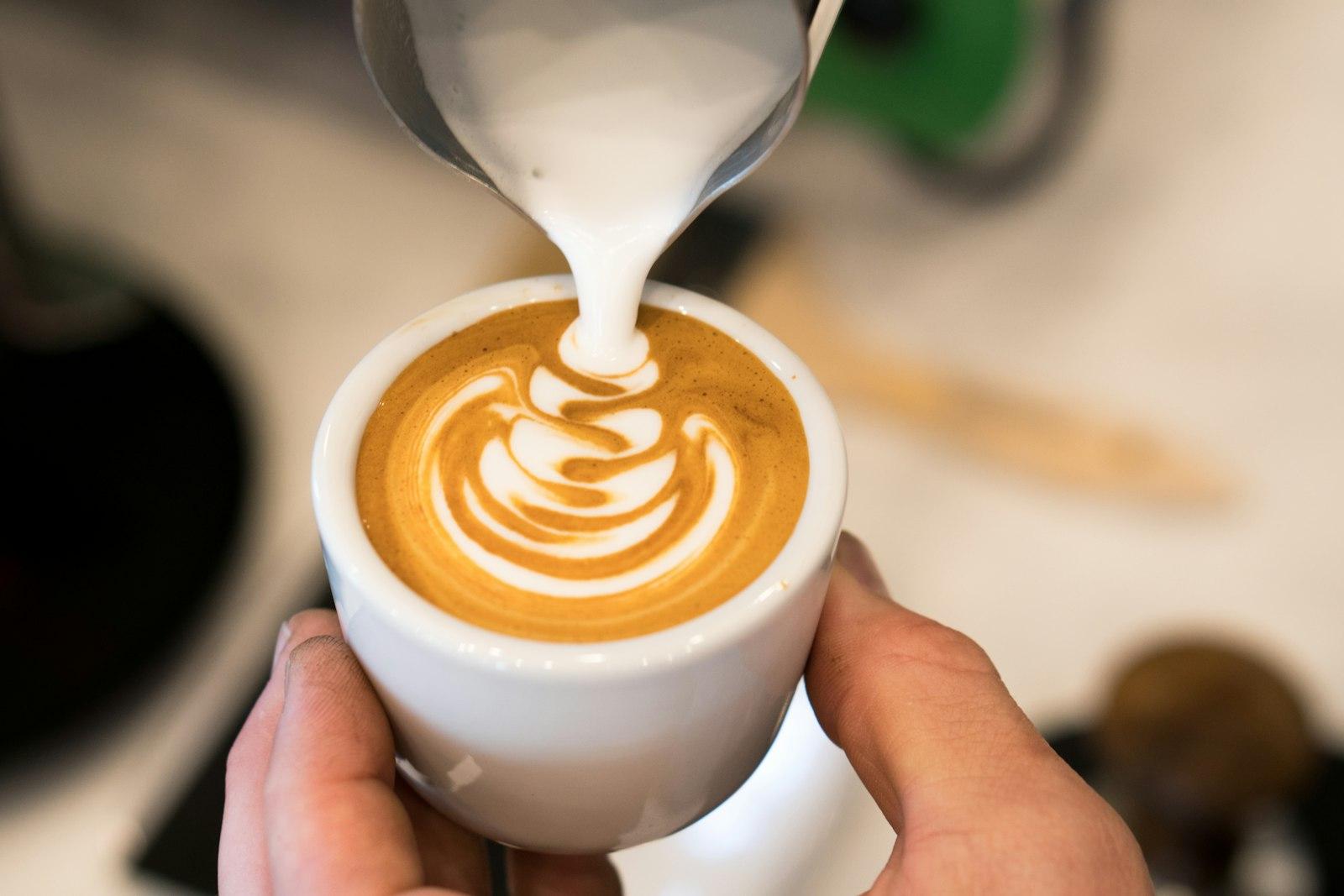 Milk Being Poured On Cappuccino jigsaw puzzle preview