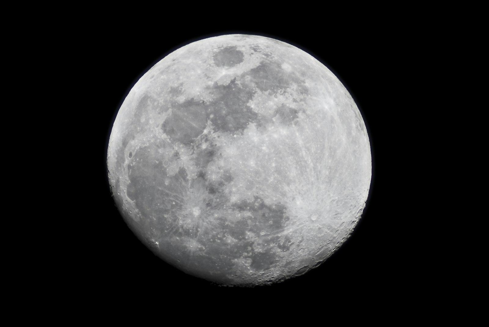 Monochrome Moon On Dark Sky jigsaw puzzle preview