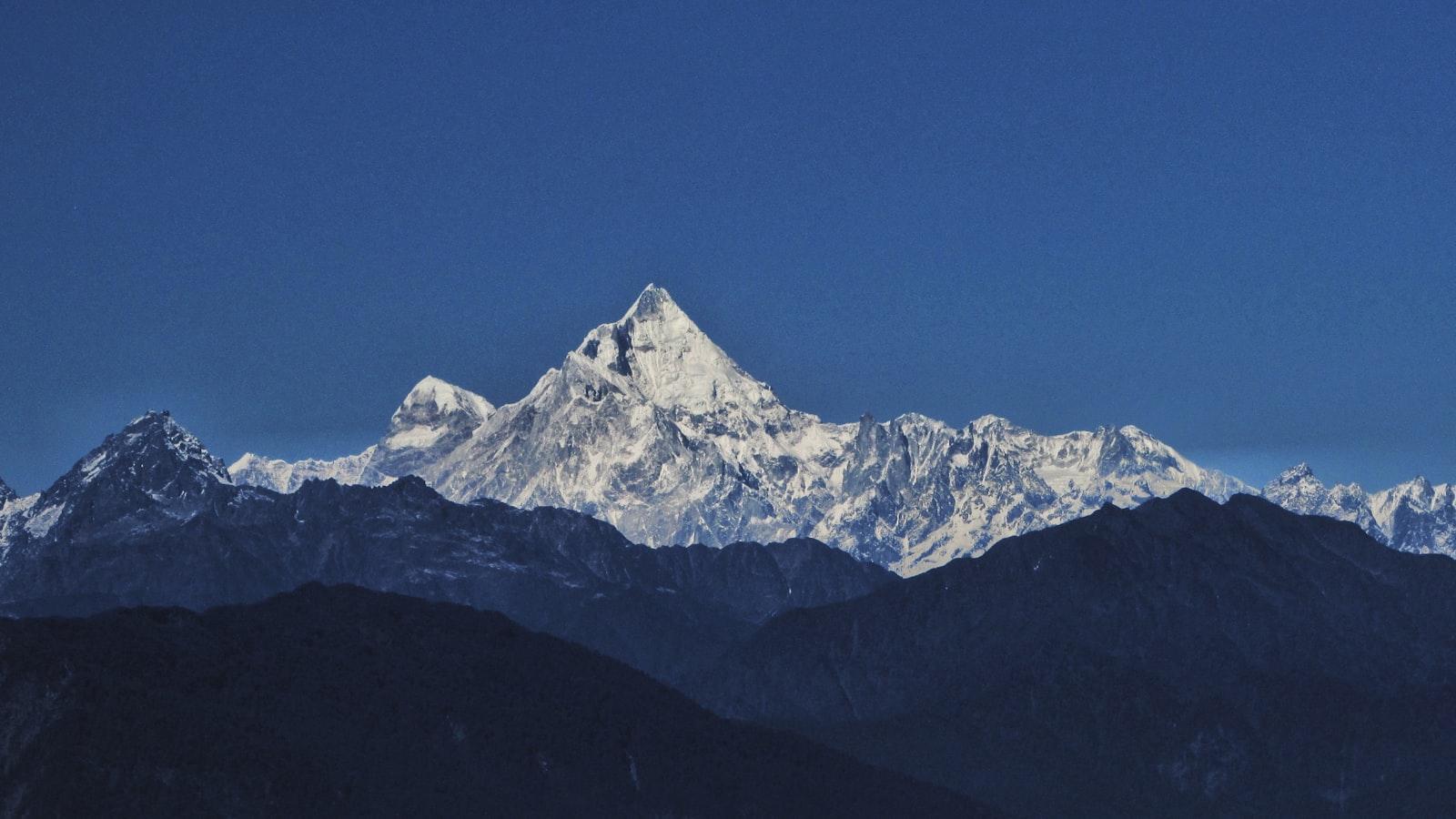 Mountain Range Covered With Snow jigsaw puzzle preview