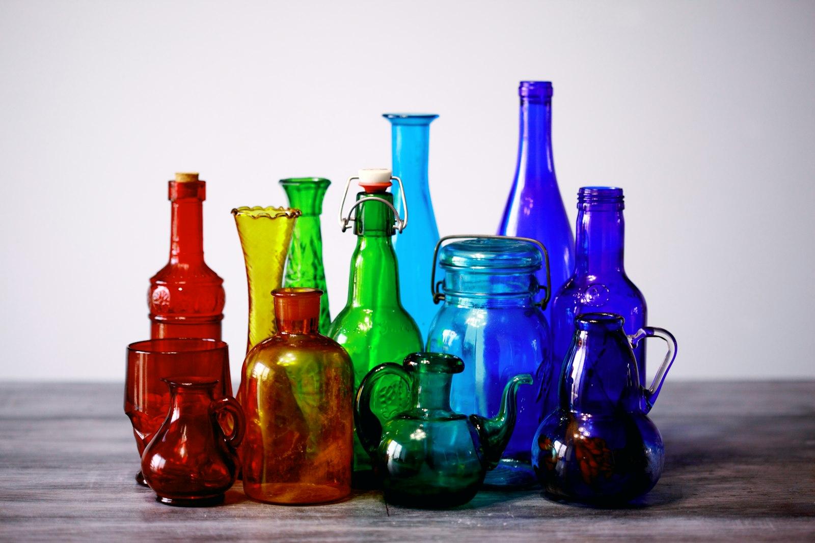 My Collection Of Colorful Old Glass Bottles And Va jigsaw puzzle preview