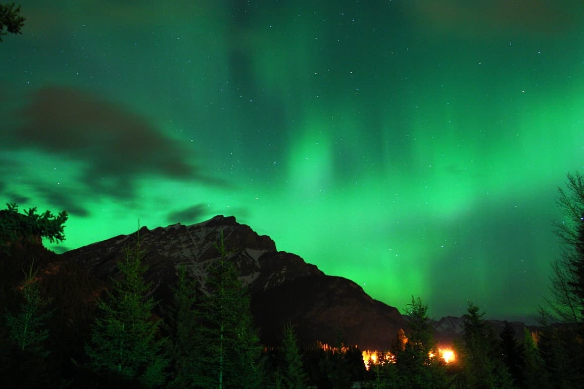Northern Lights Over Mountains jigsaw puzzle preview