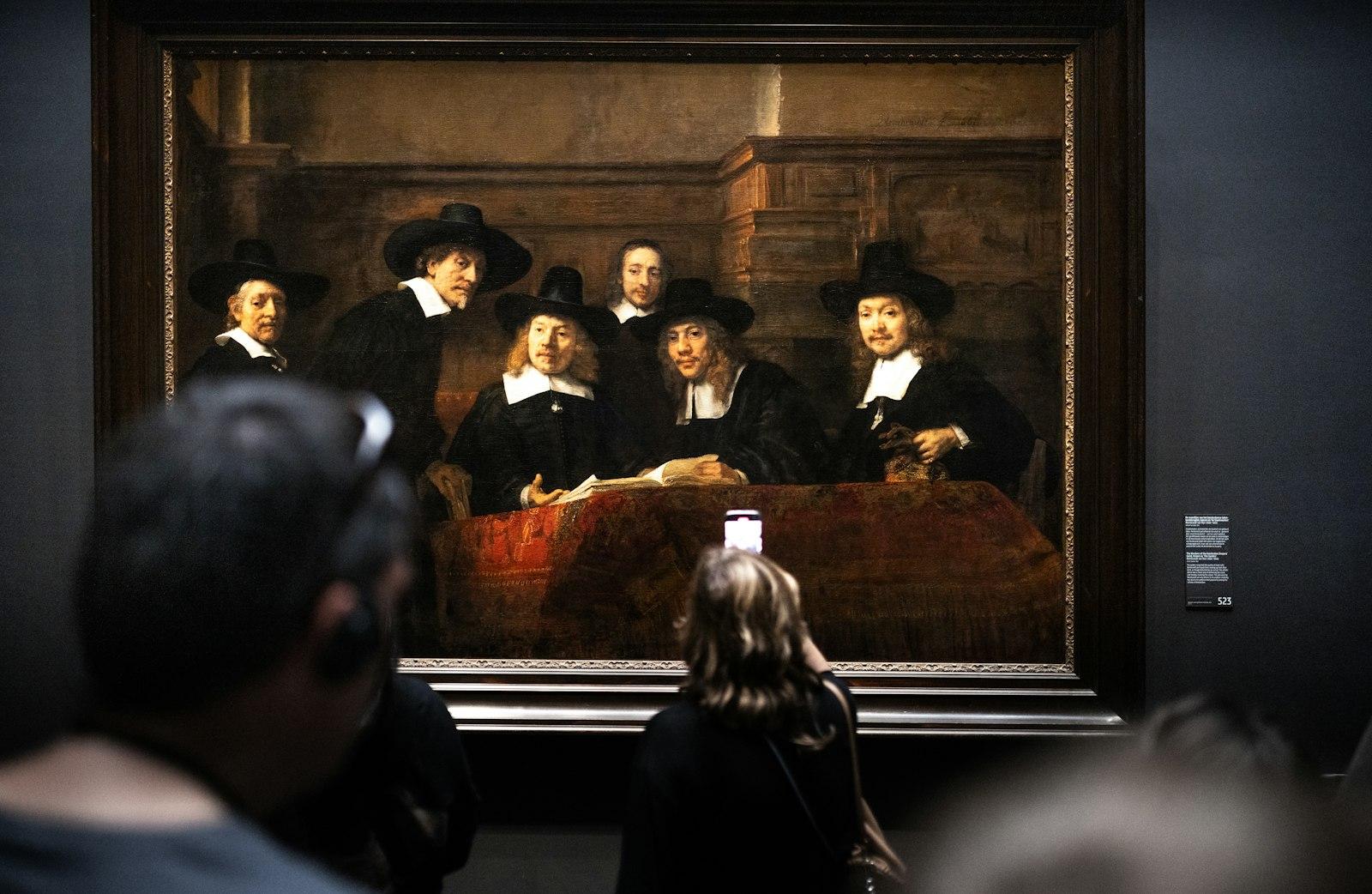 People Admiring Art In Museum At Rijksmuseum In Am jigsaw puzzle preview