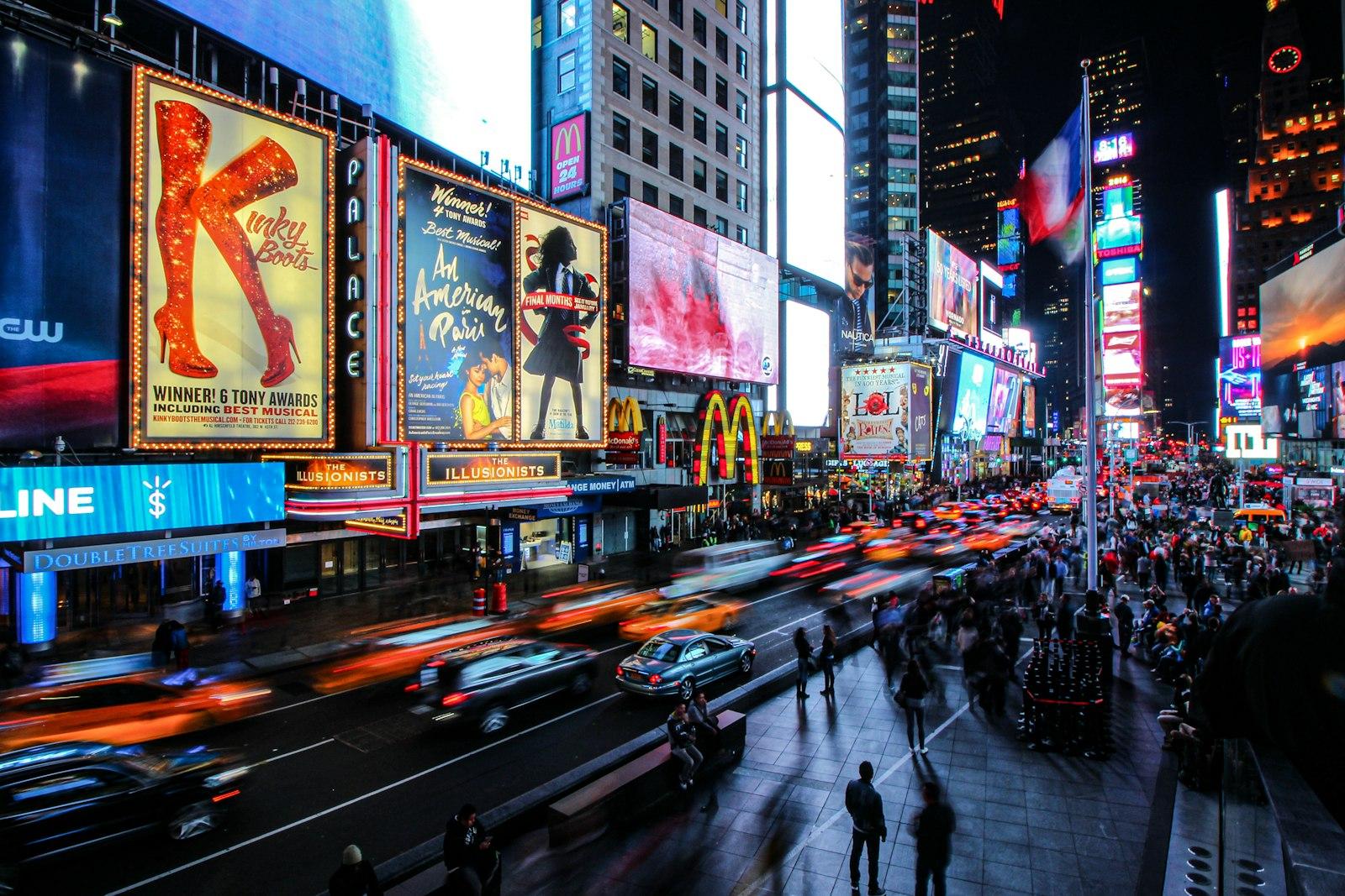People Walking On Street During Night Time jigsaw puzzle preview