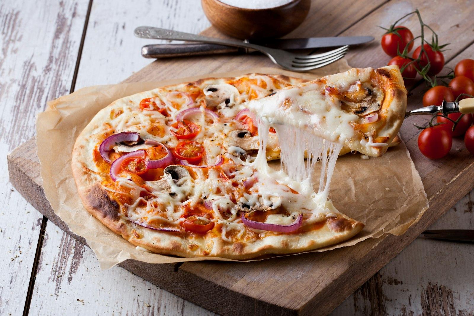 Pizza On Brown Wooden Tray jigsaw puzzle preview
