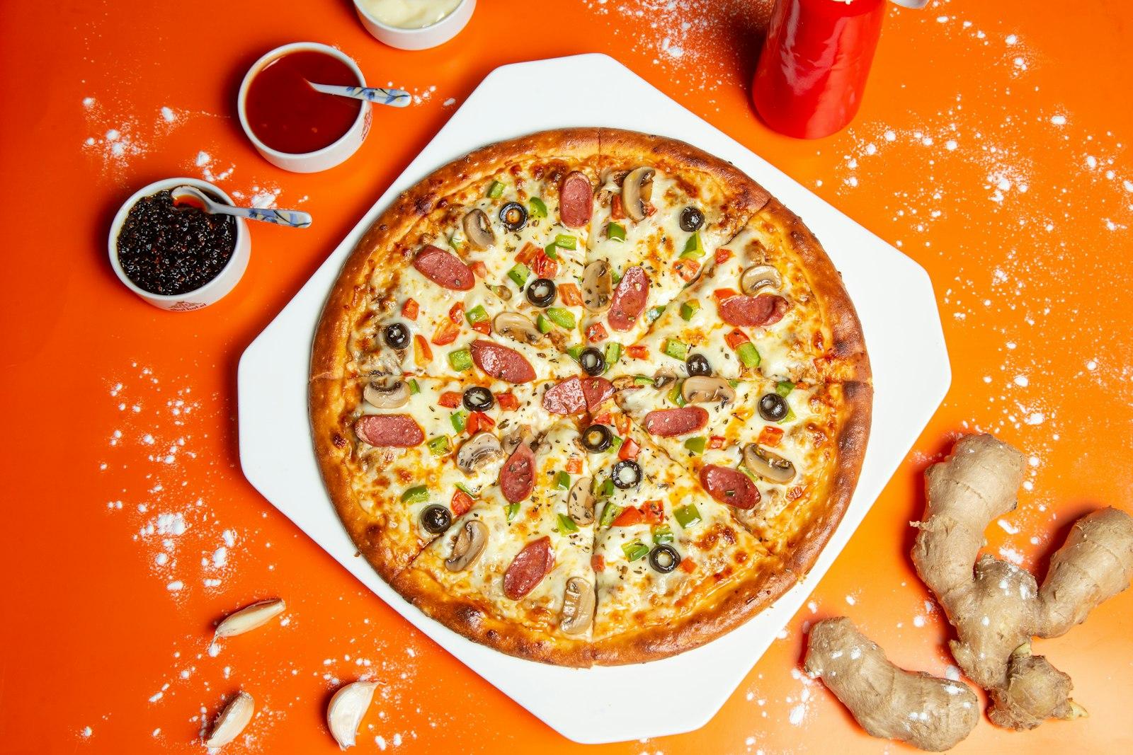 Pizza With Cheese And Green Leaf jigsaw puzzle preview