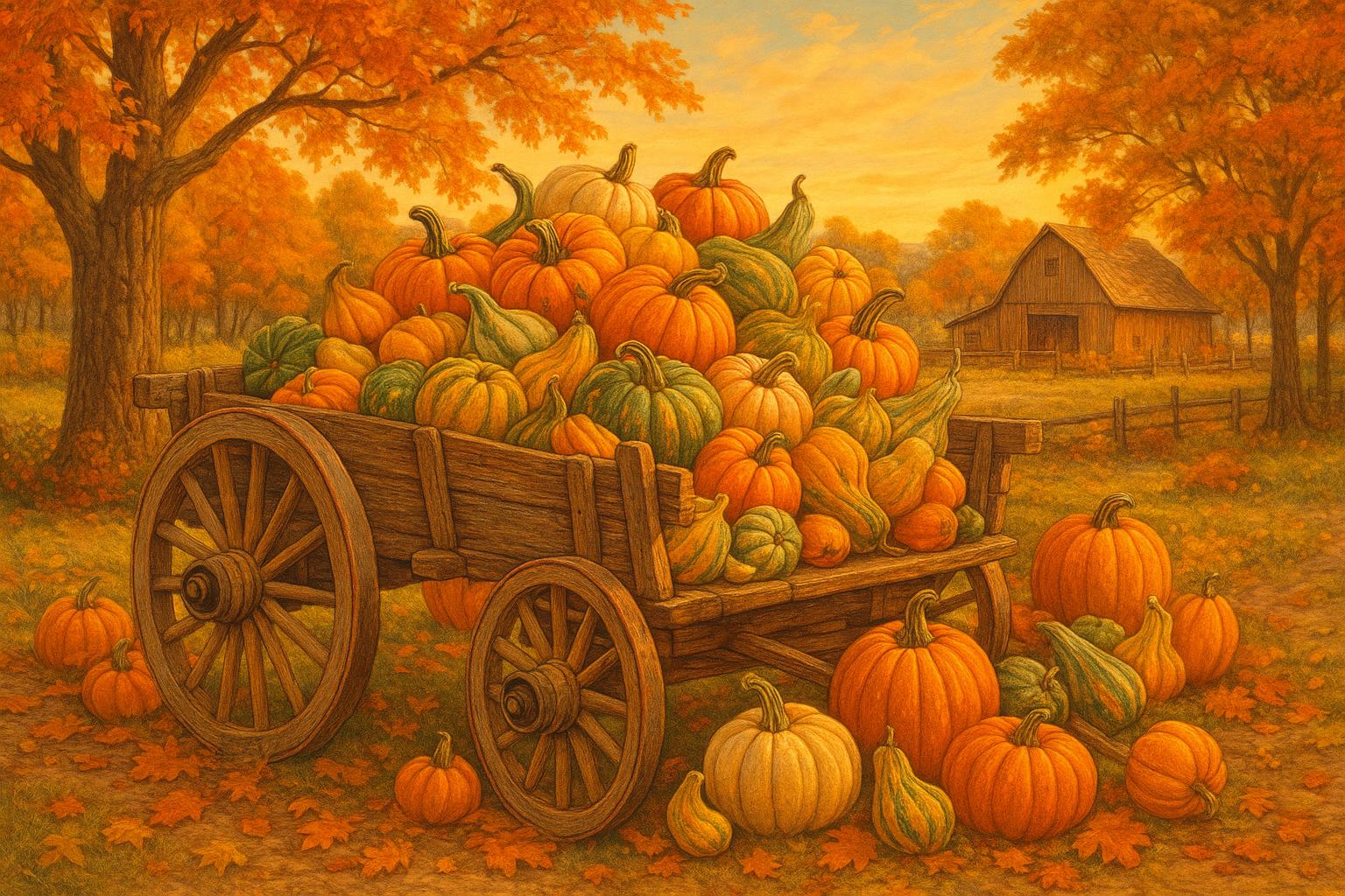 Pumpkin Harvest Wagon jigsaw puzzle preview