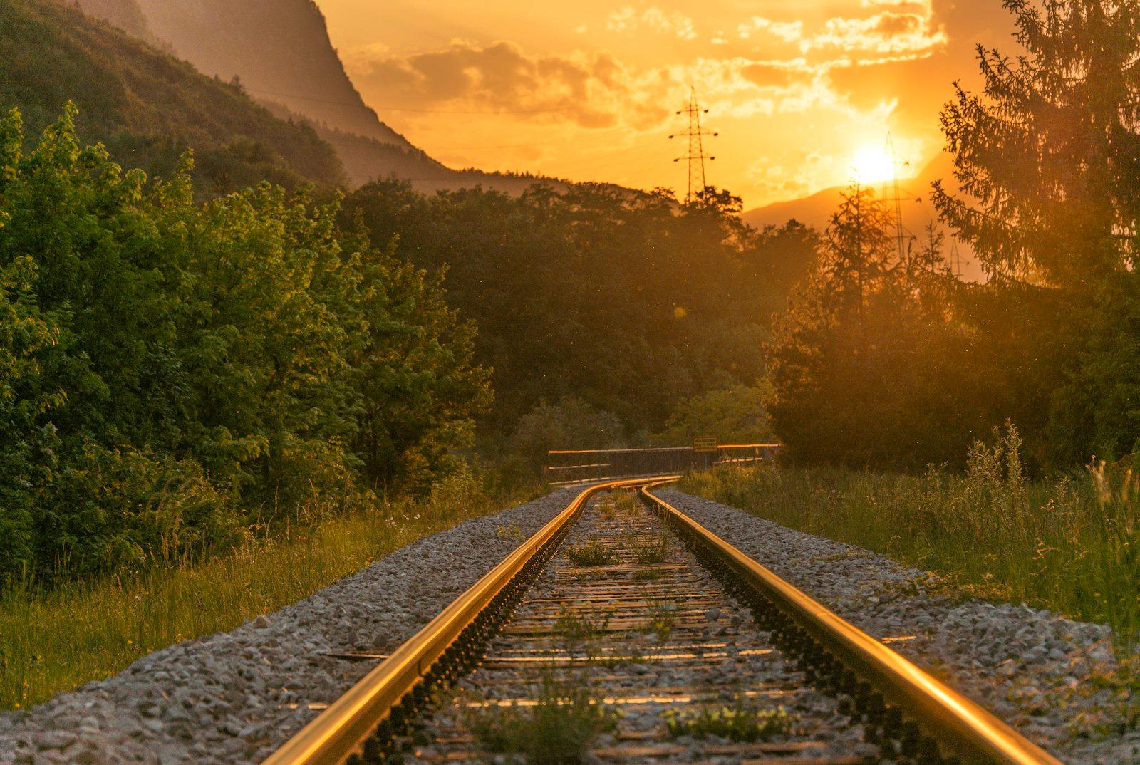 Railway Curve At Dusk jigsaw puzzle preview