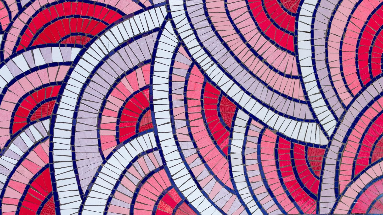Red, White, Black, And Pink Abstract Artwork jigsaw puzzle preview