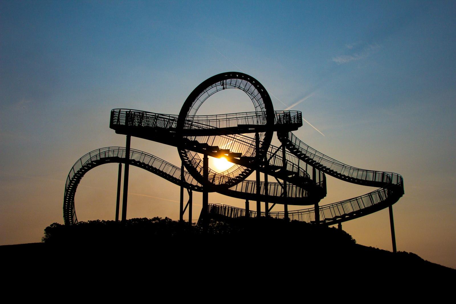 Silhouette Of Ferris Wheel During Sunset jigsaw puzzle preview