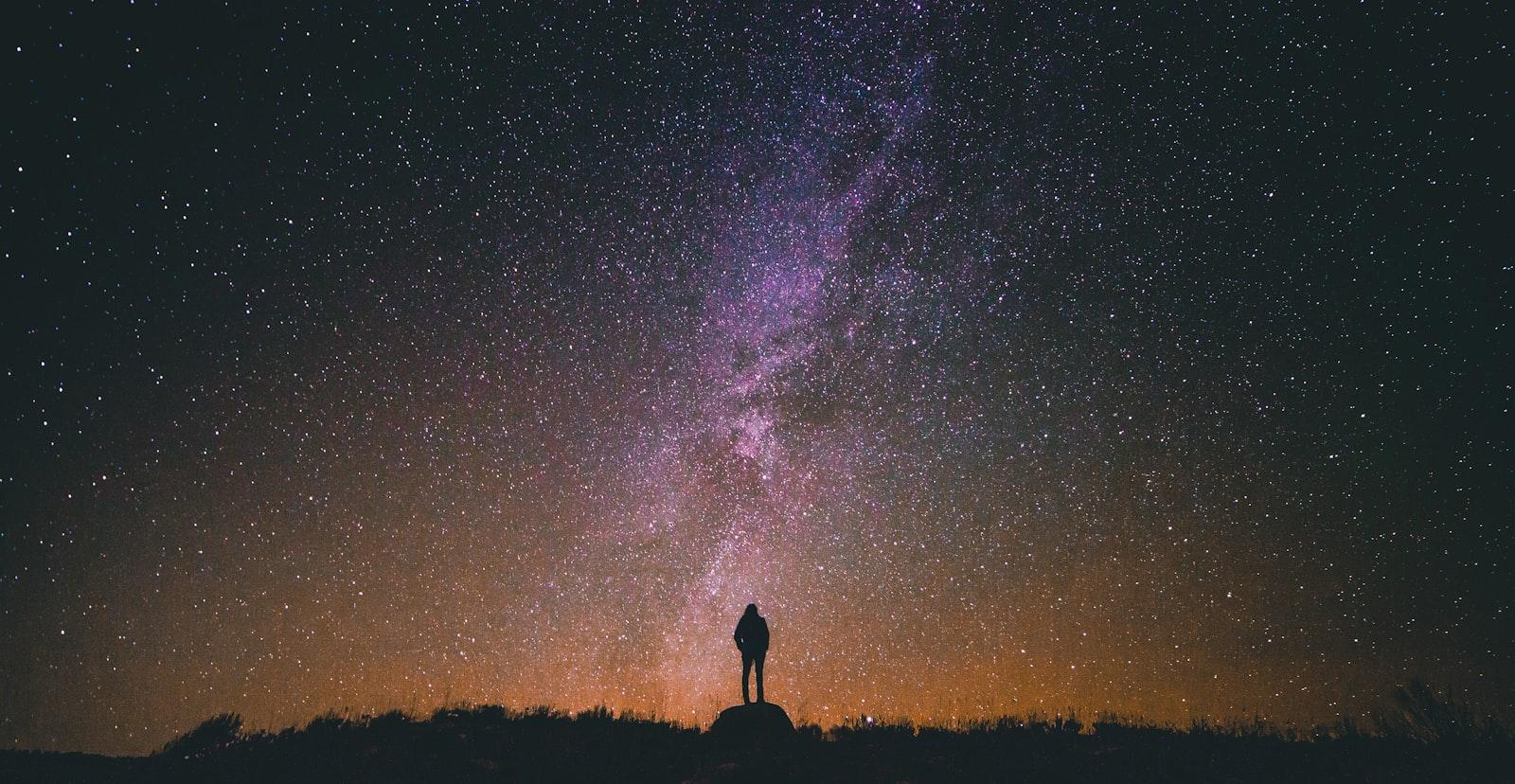 Silhouette Of Man Standing On Rock While Looking I jigsaw puzzle preview