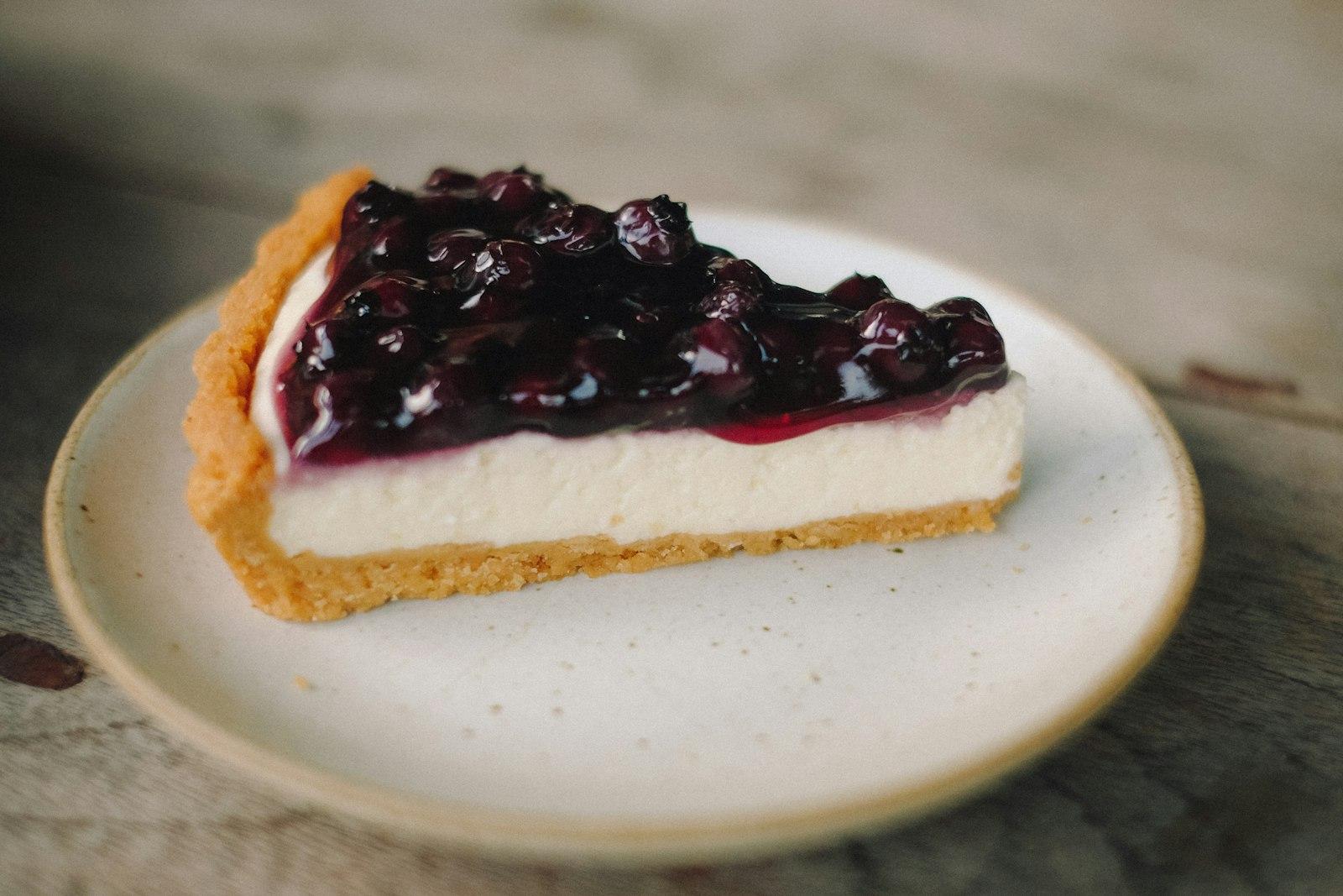 Slice Blueberry Cheesecake Pie On White jigsaw puzzle preview