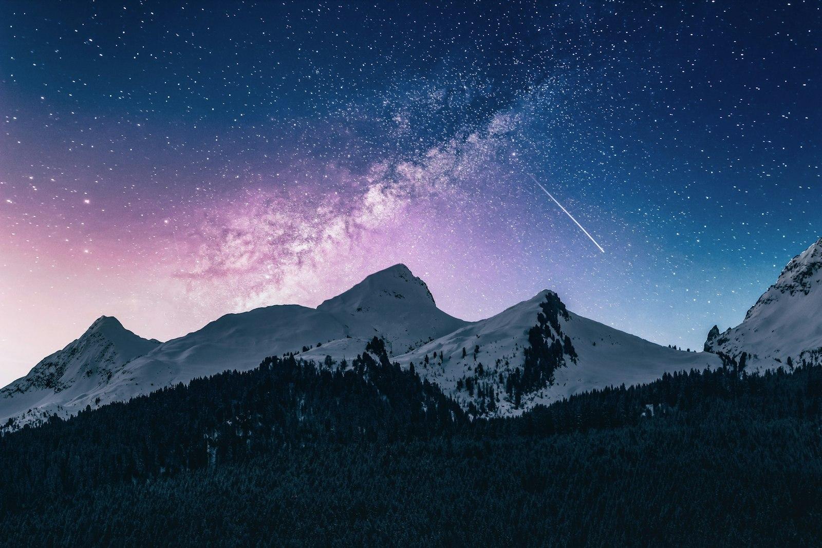 Snow Mountain Under Stars jigsaw puzzle preview